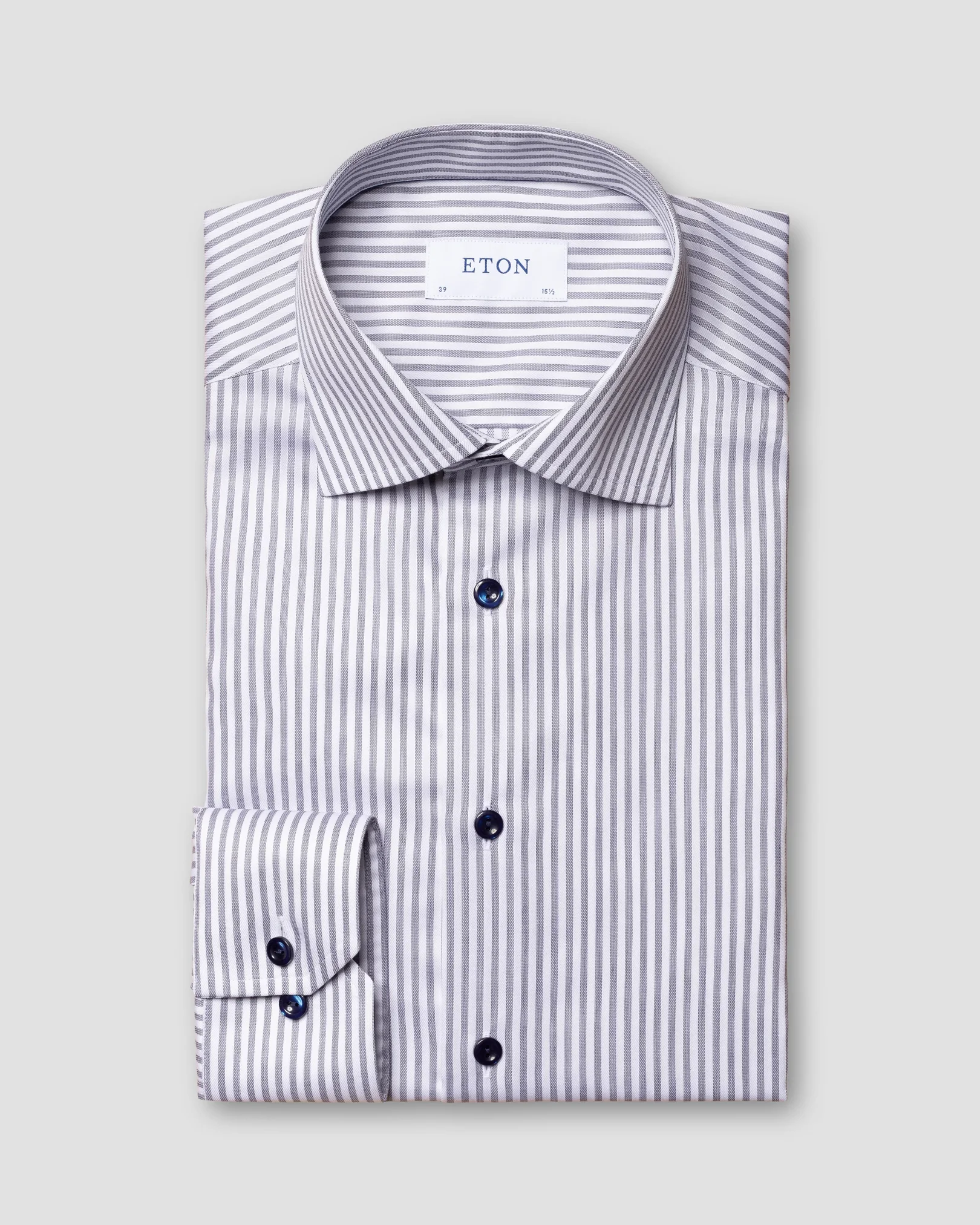 Eton - dark blue striped signature twill shirt