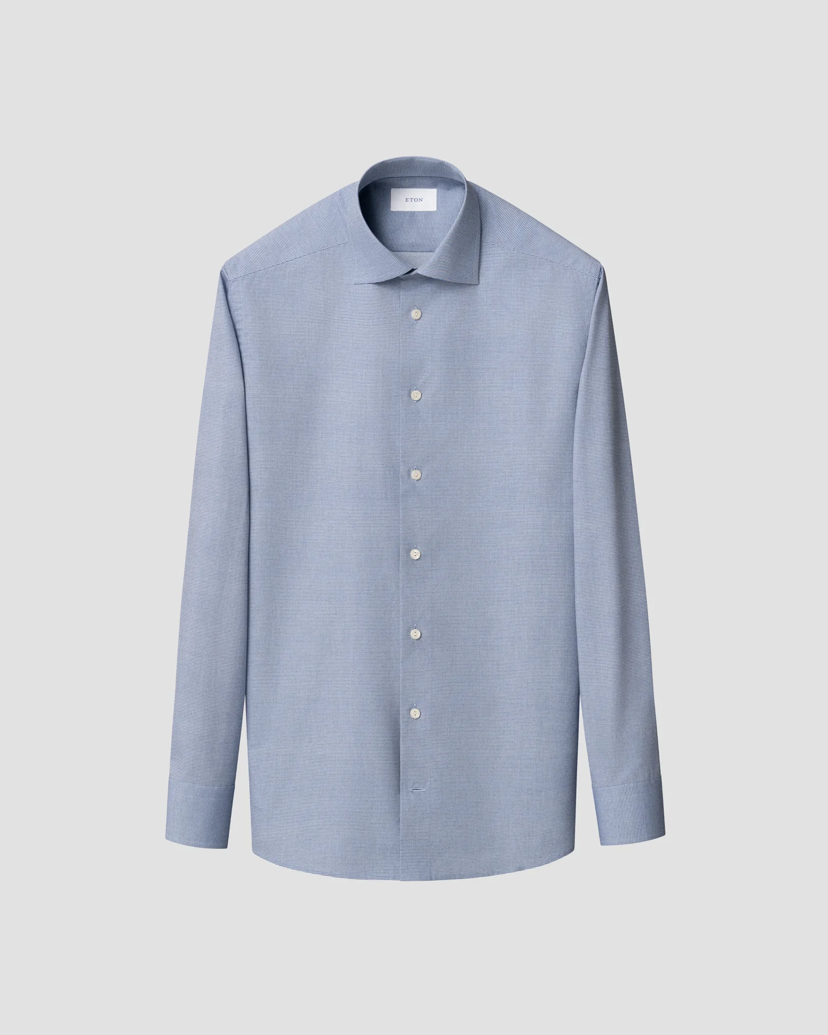 Eton - dark blue micro check twill shirt