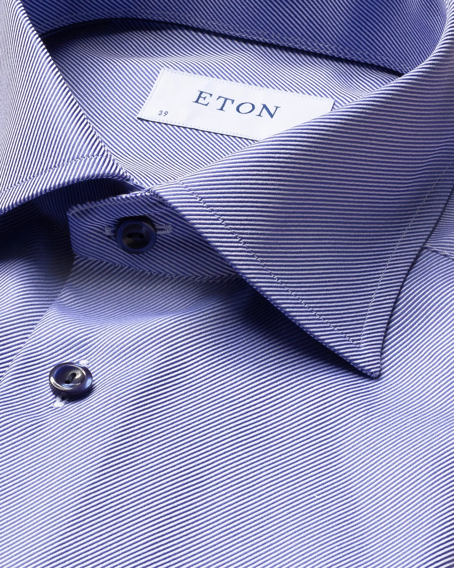 Eton - blue textured twill shirt