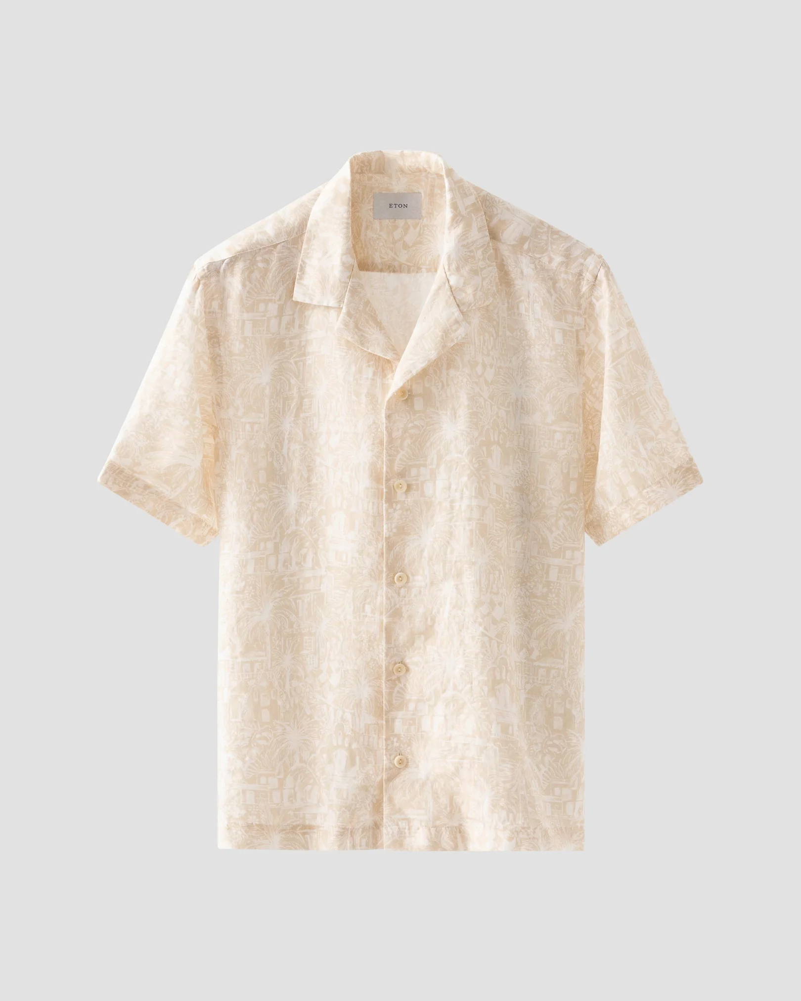 Eton - beige gaudi garden print resort shirt