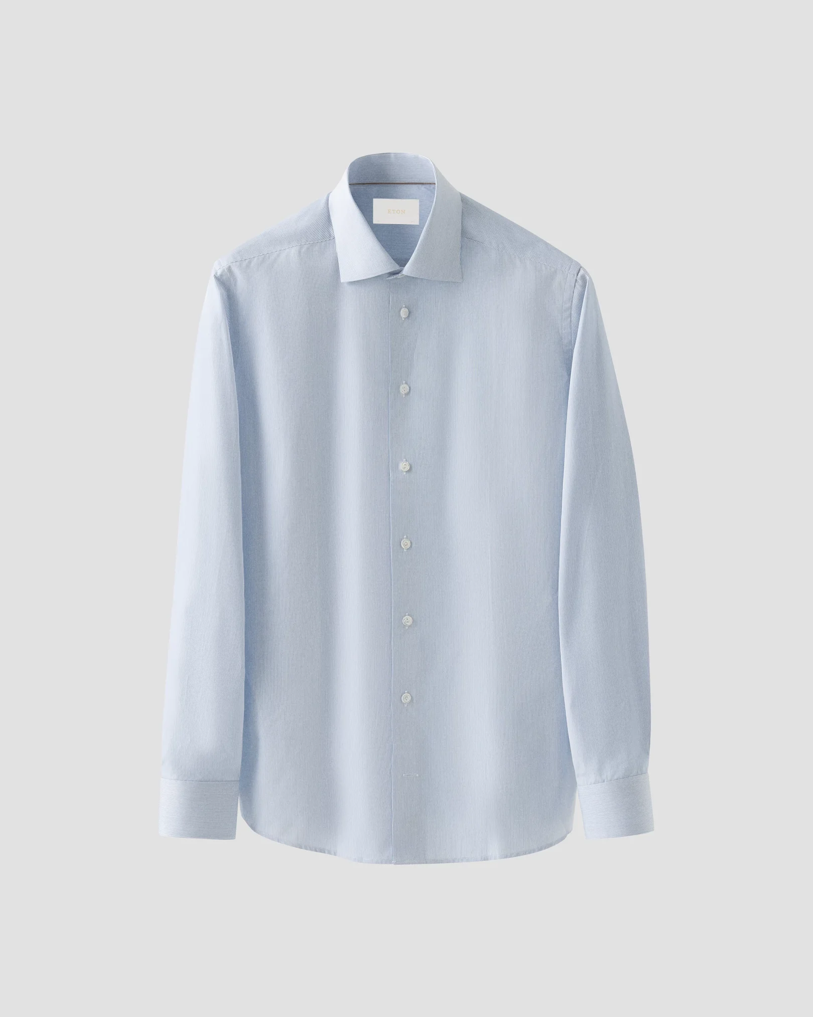 Eton - light blue fine striped elevated pique shirt