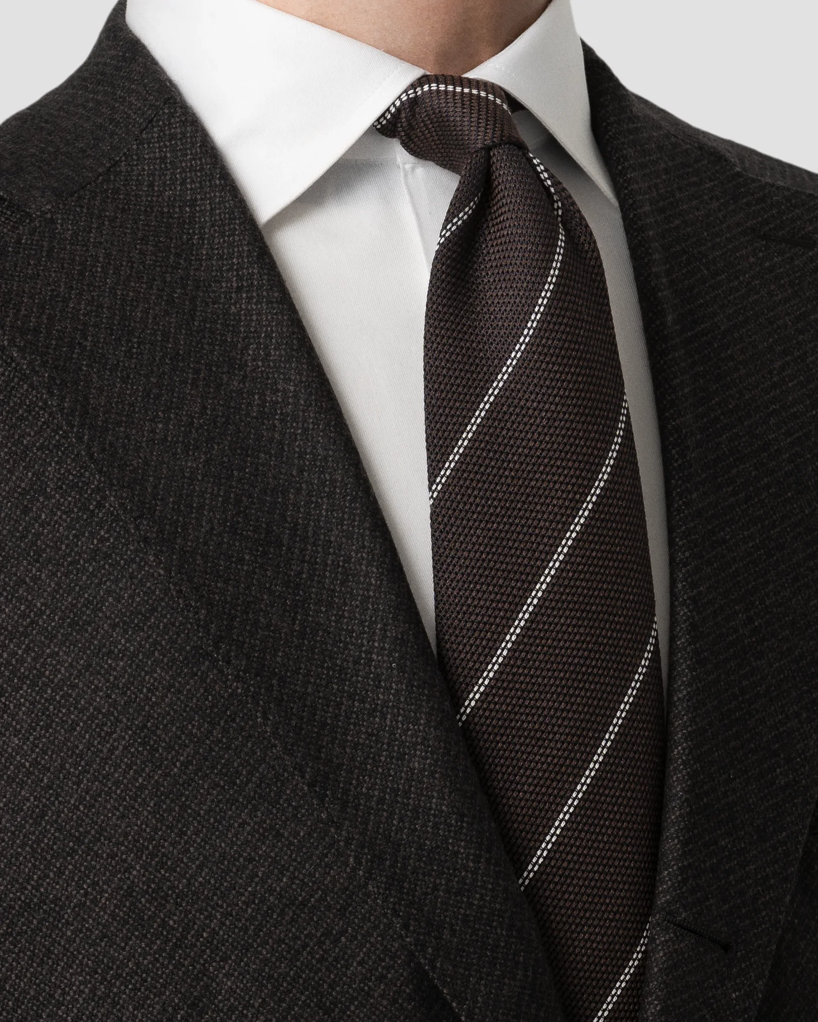 Eton - brown striped grenadine silk tie