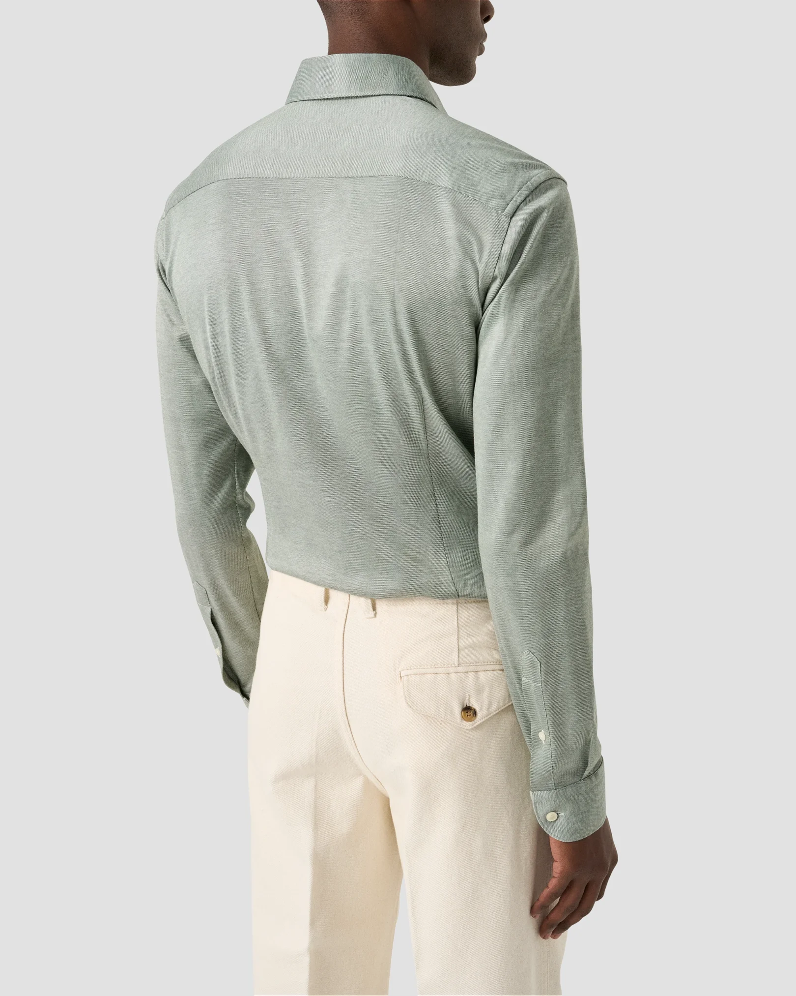 Eton - mid green filo di scozia knit shirt 261