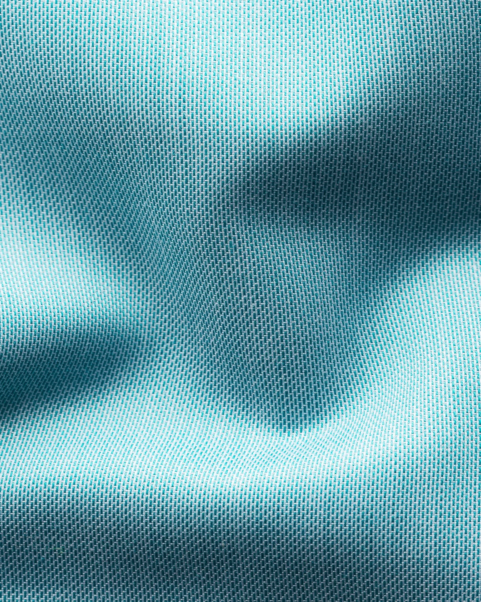 Eton - turquoise twill shirt navy piping pointed