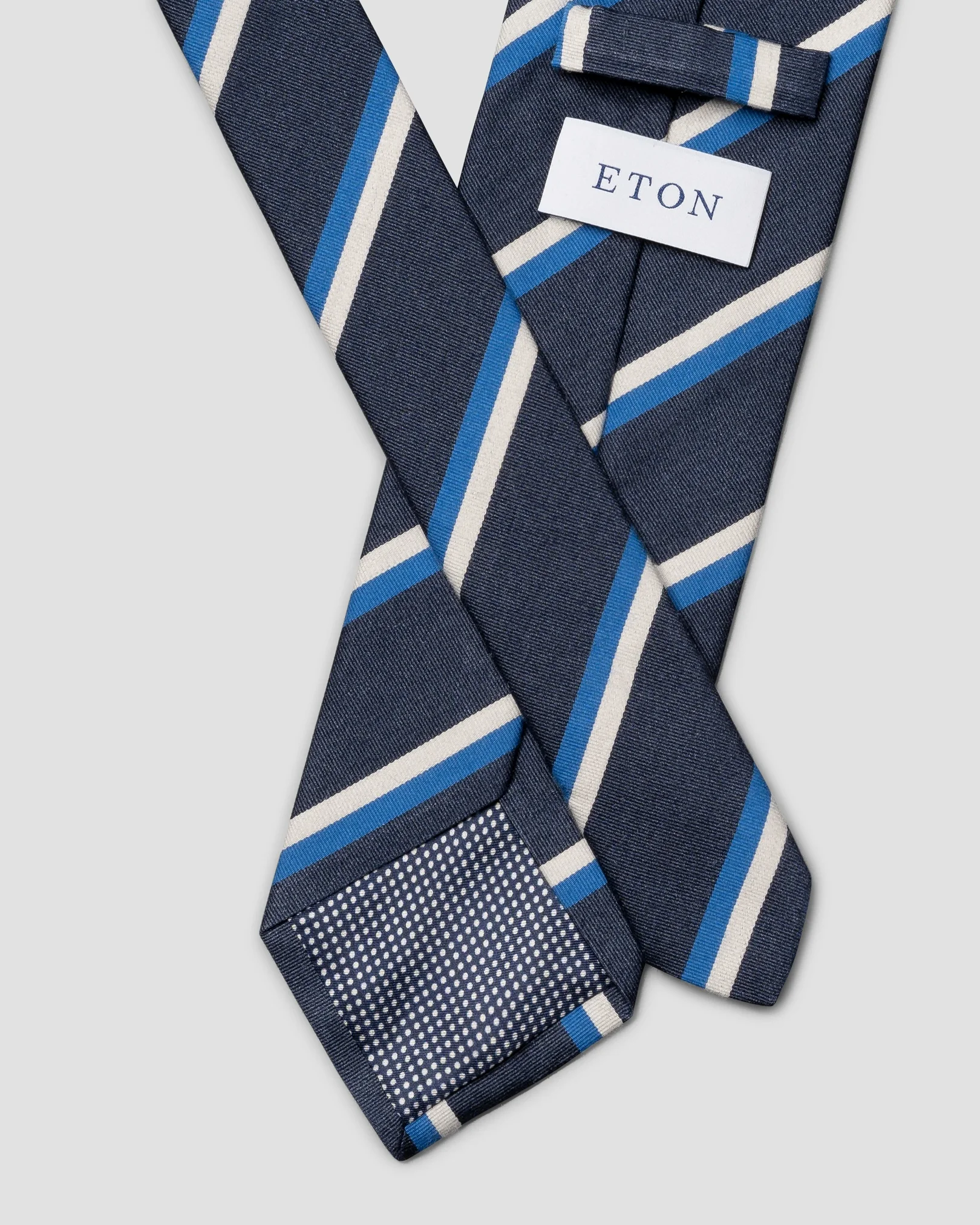 Eton - mid blue stripe woven tie