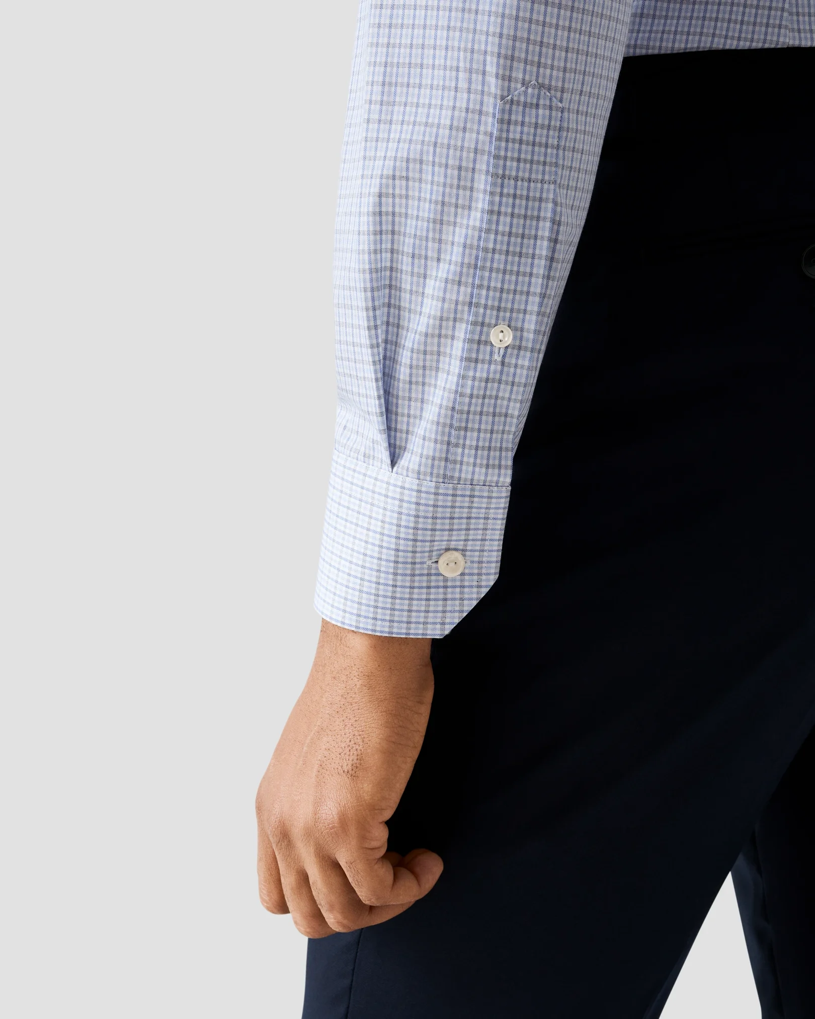 Eton - micro check twill shirt