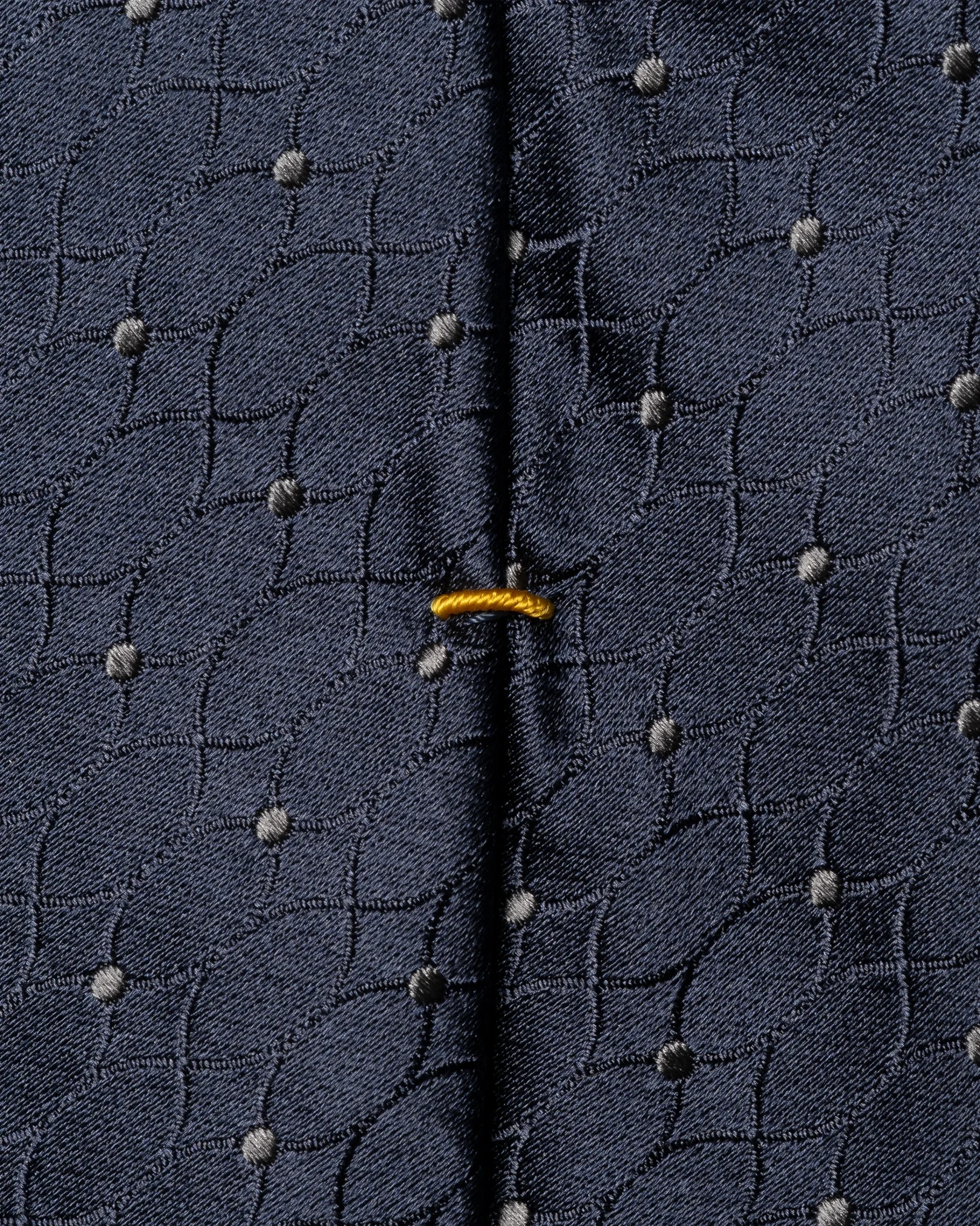 Eton - geometric 256 woven silk tie navy