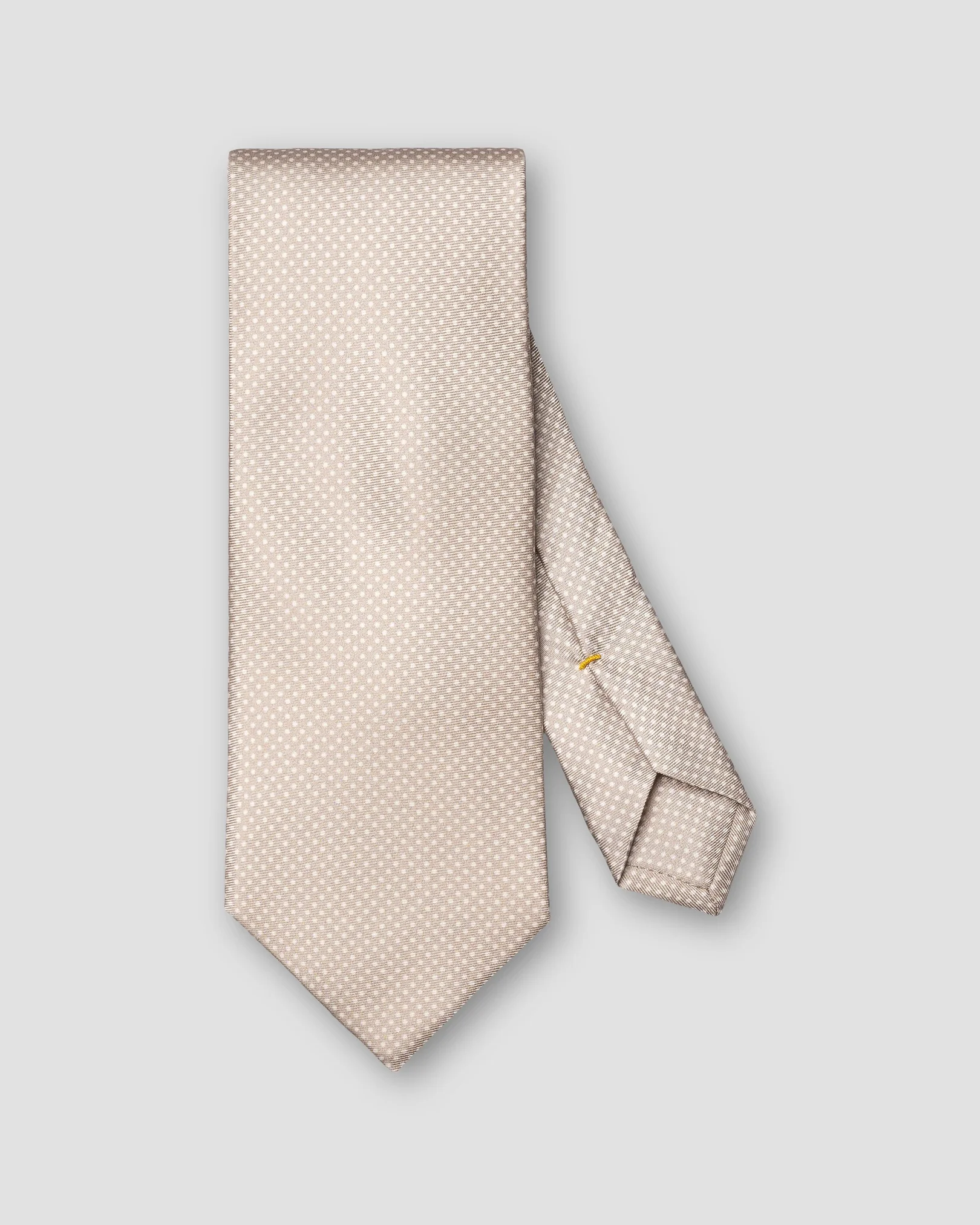 Eton - light grey polka dot print silk tie