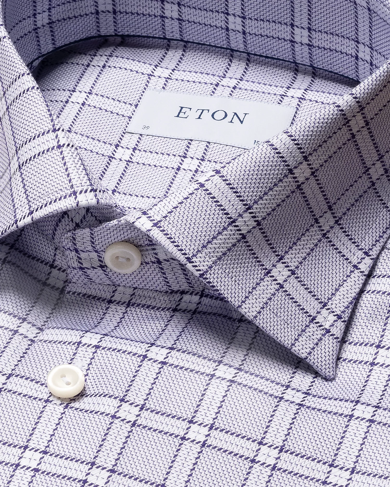 Purple Checked Signature Twill Shirt - Eton
