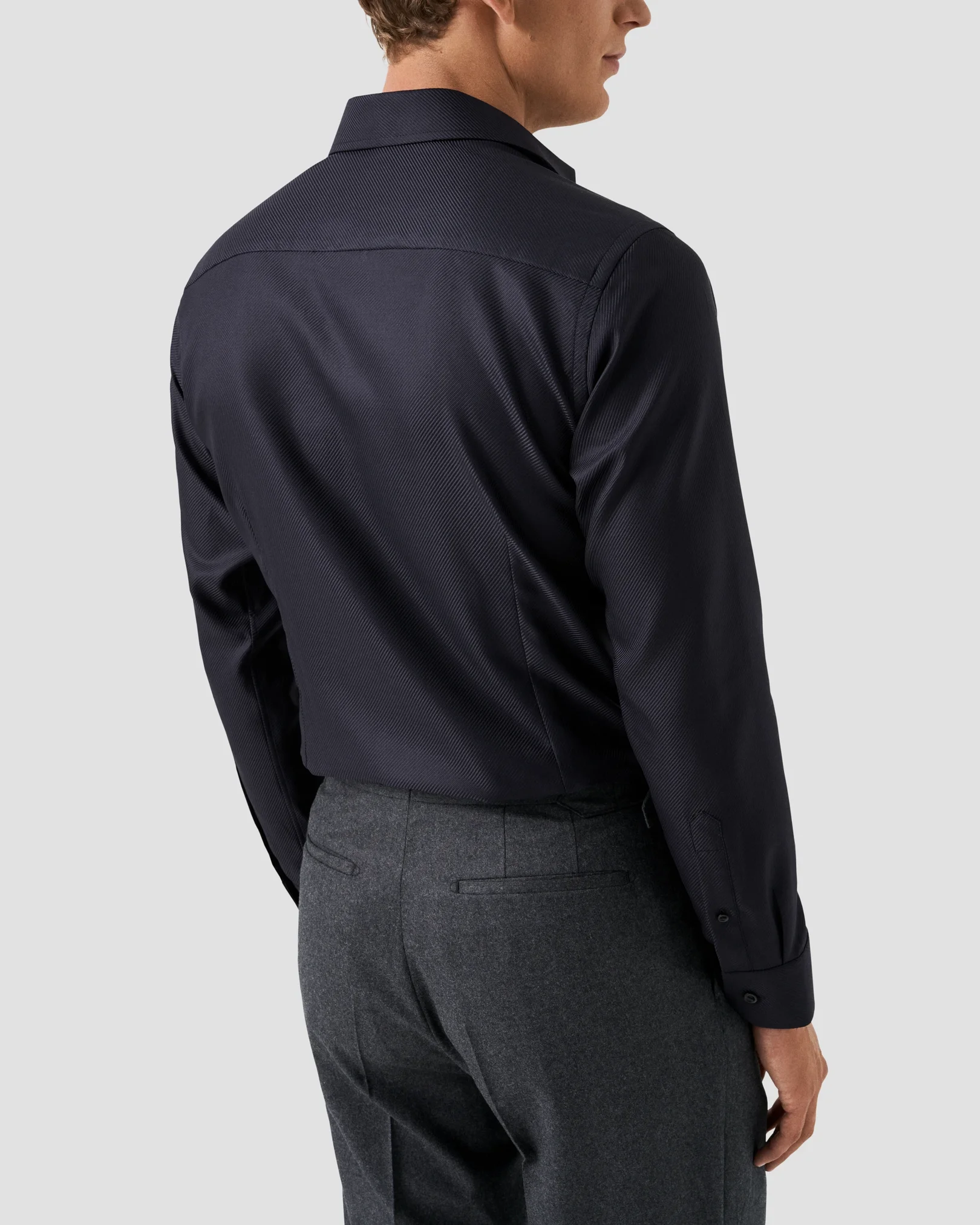 Eton - black houndstooth king twill shirt