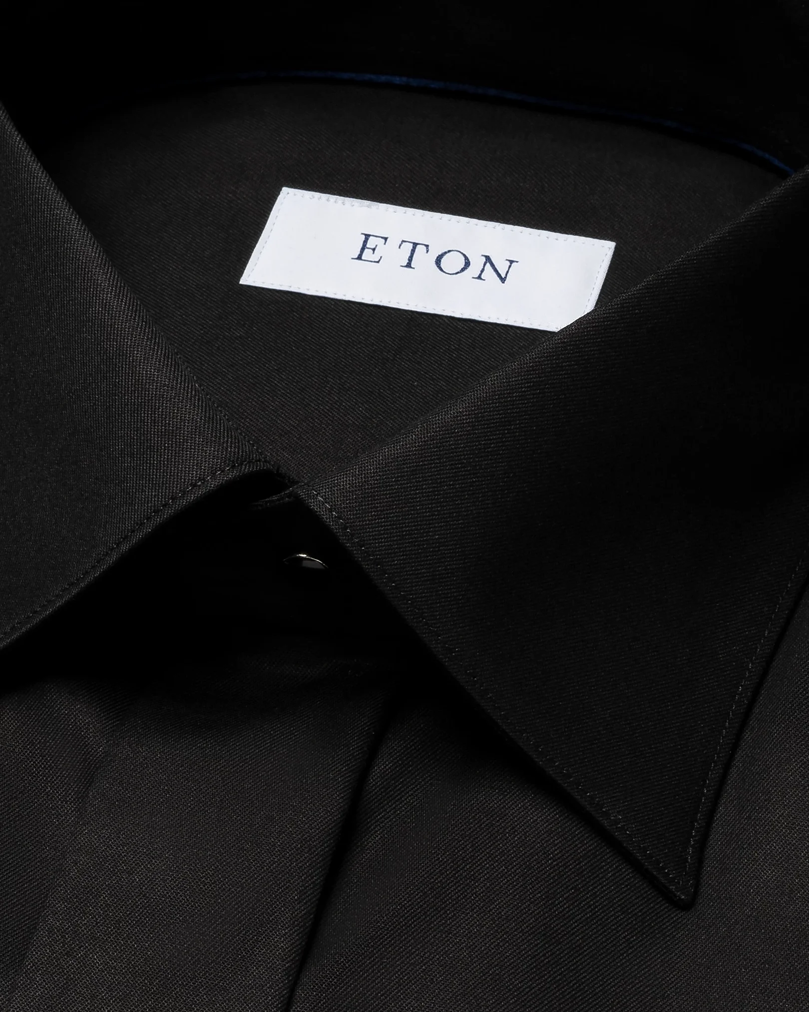 Eton - black signature twill moderate cutaway shirt