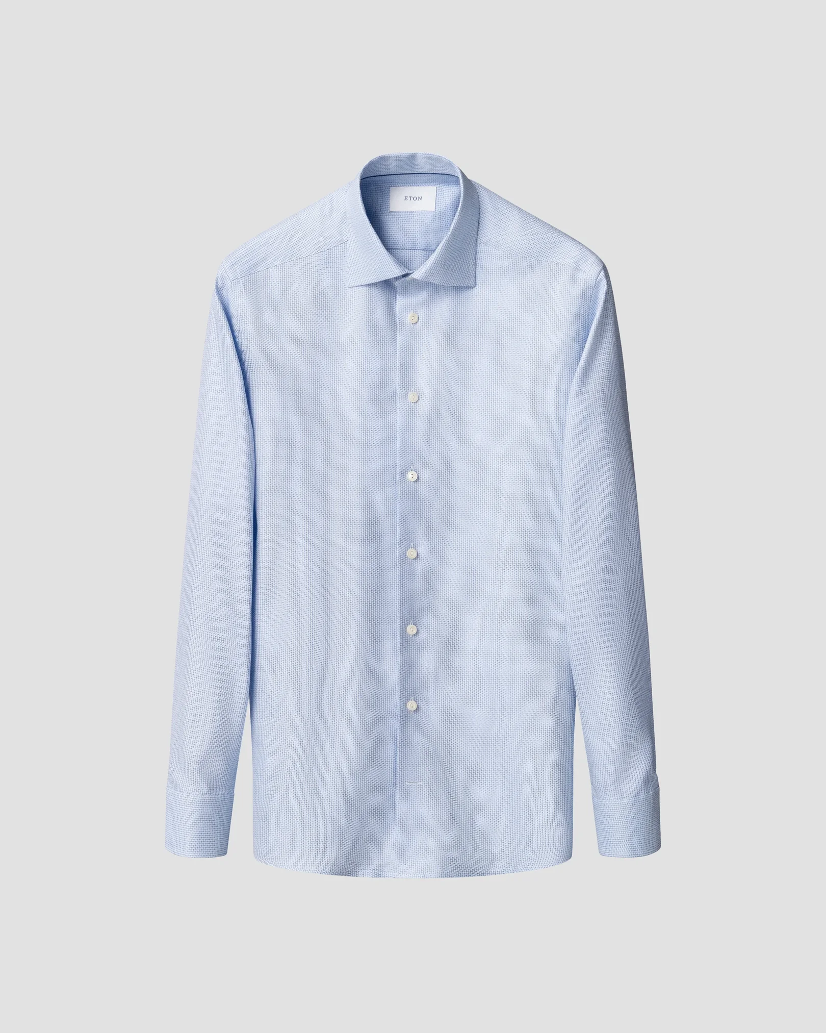 Mid blue Semi Solid Signature Twill Shirt - Eton