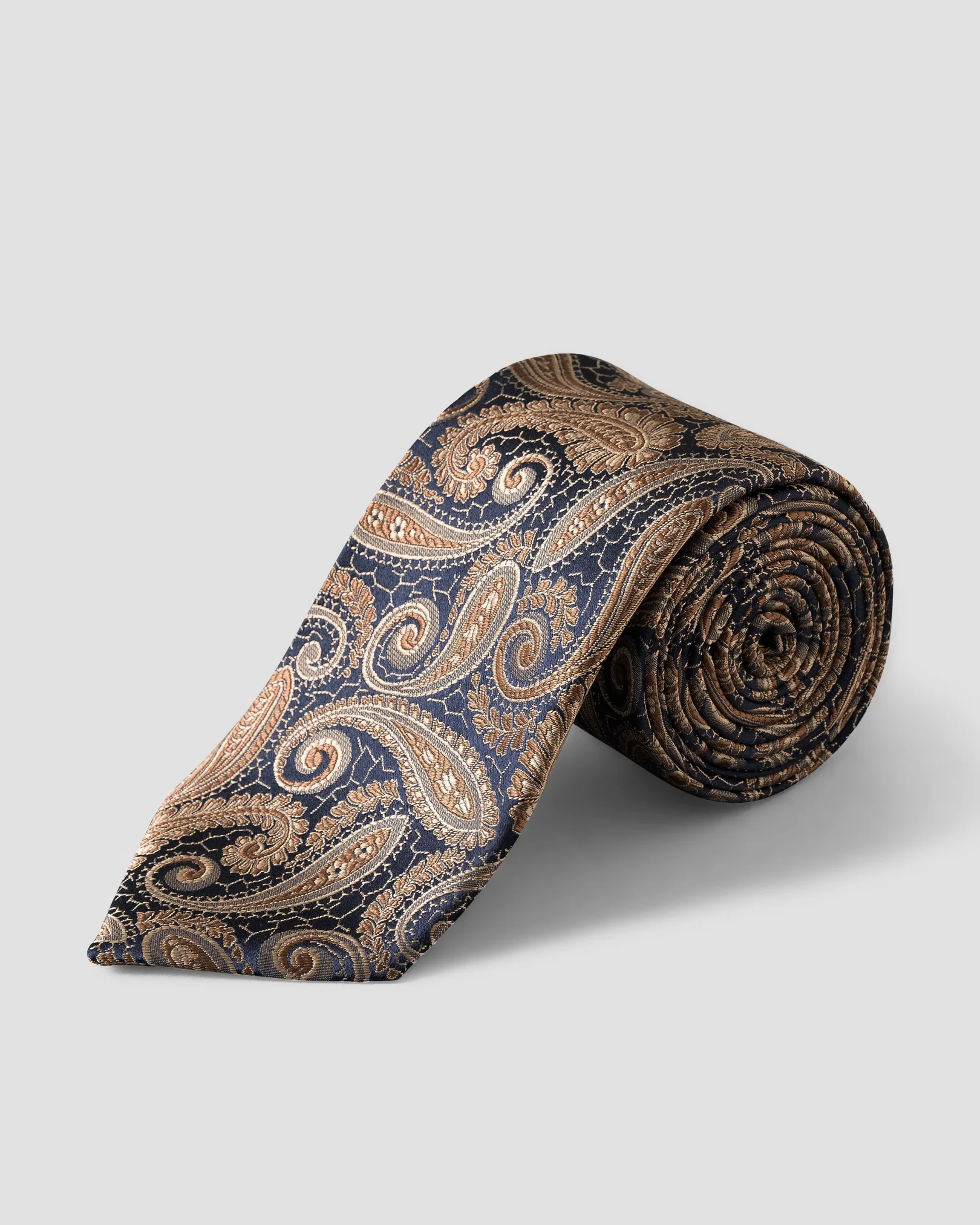 Eton - paisley woven silk tie brown paisley woven silk tie