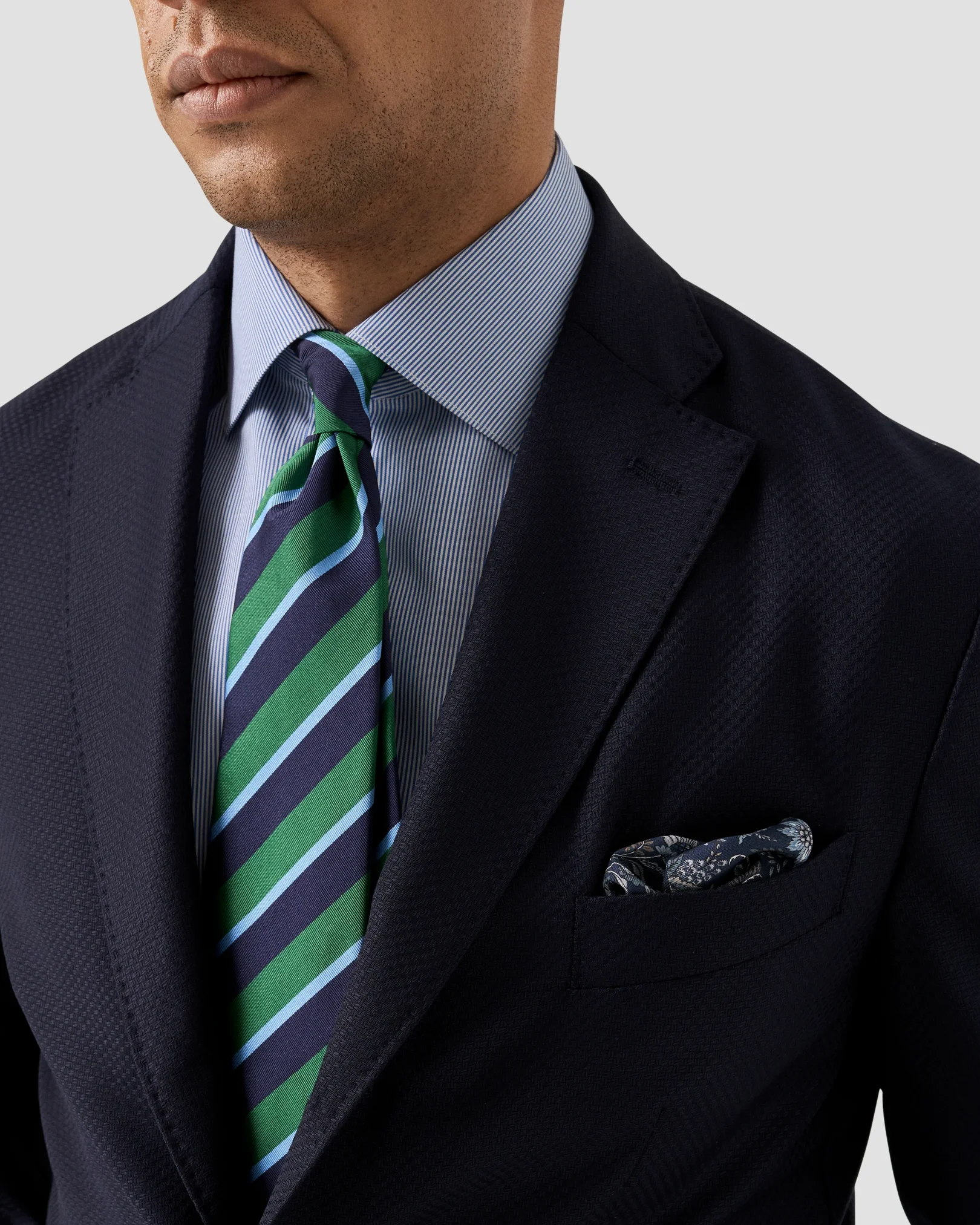 Eton - striped supima shirt cut away