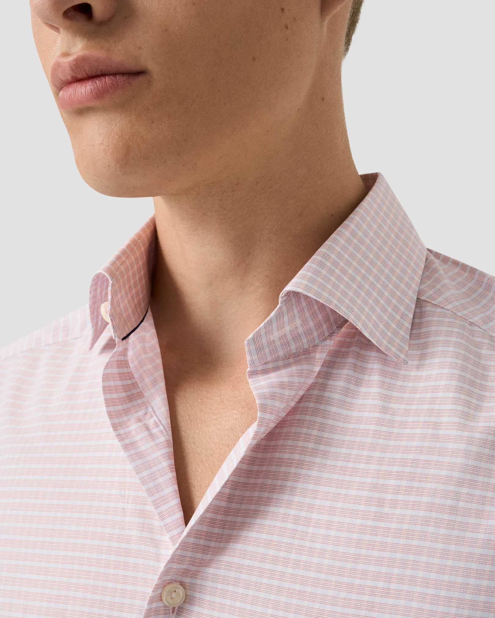 Eton - orange check fine twill shirt