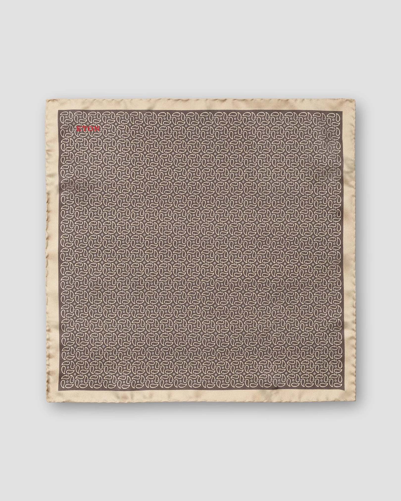 Eton - brown paisley pocket square