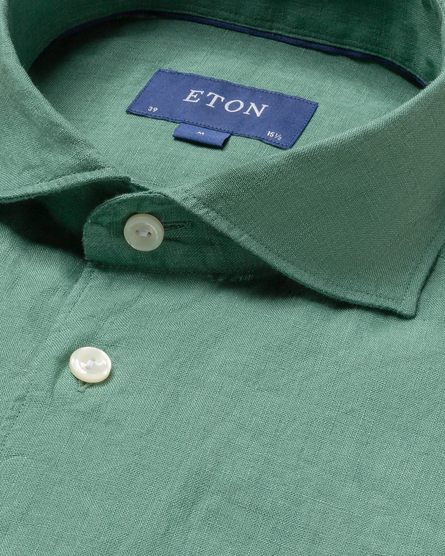 Sage green linen shirt - soft - Eton