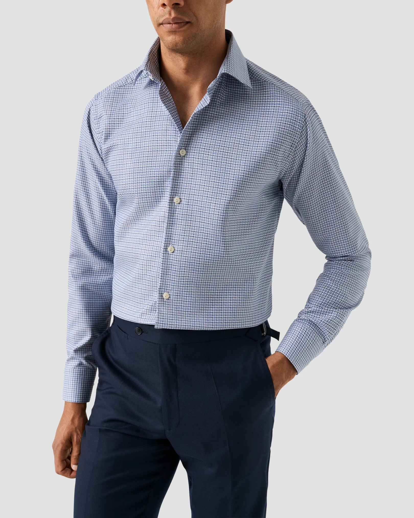 Eton - check king twill shirt 260