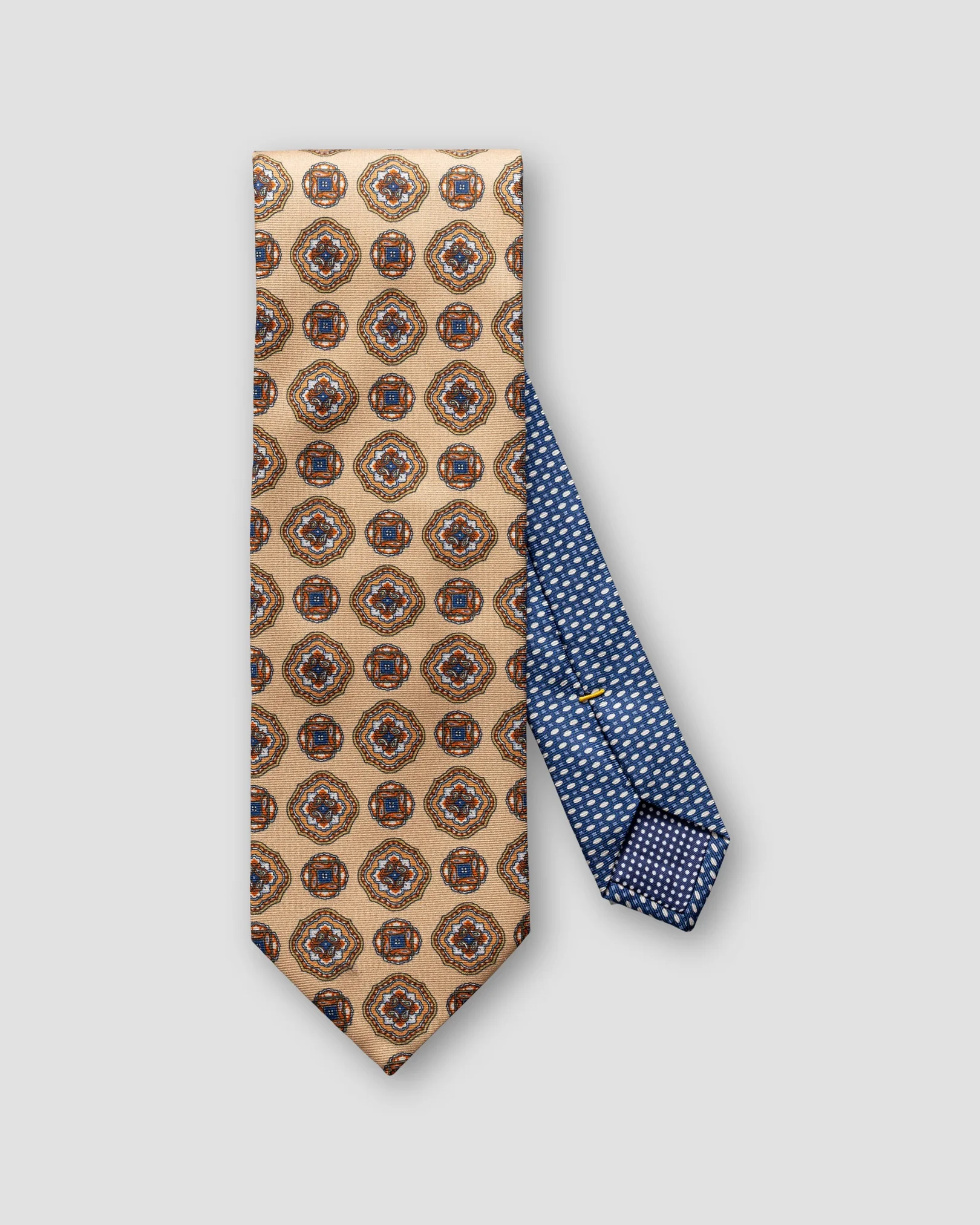 Eton - beige front tail printed tie