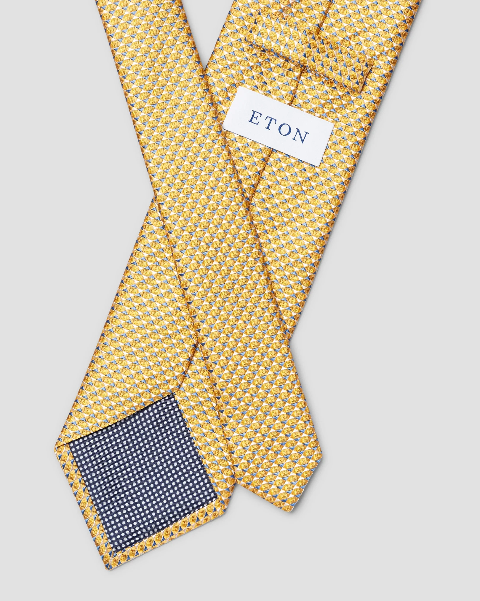 Eton - yellow geometric woven silktie