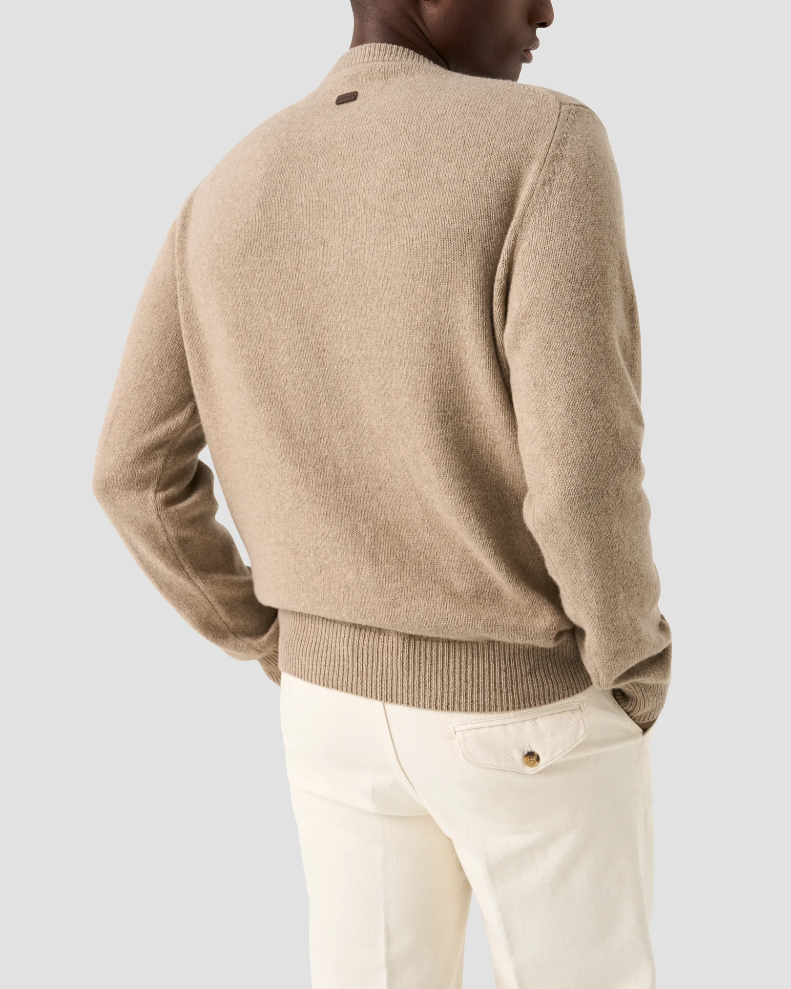 Eton - beige cashmere knit crew neck