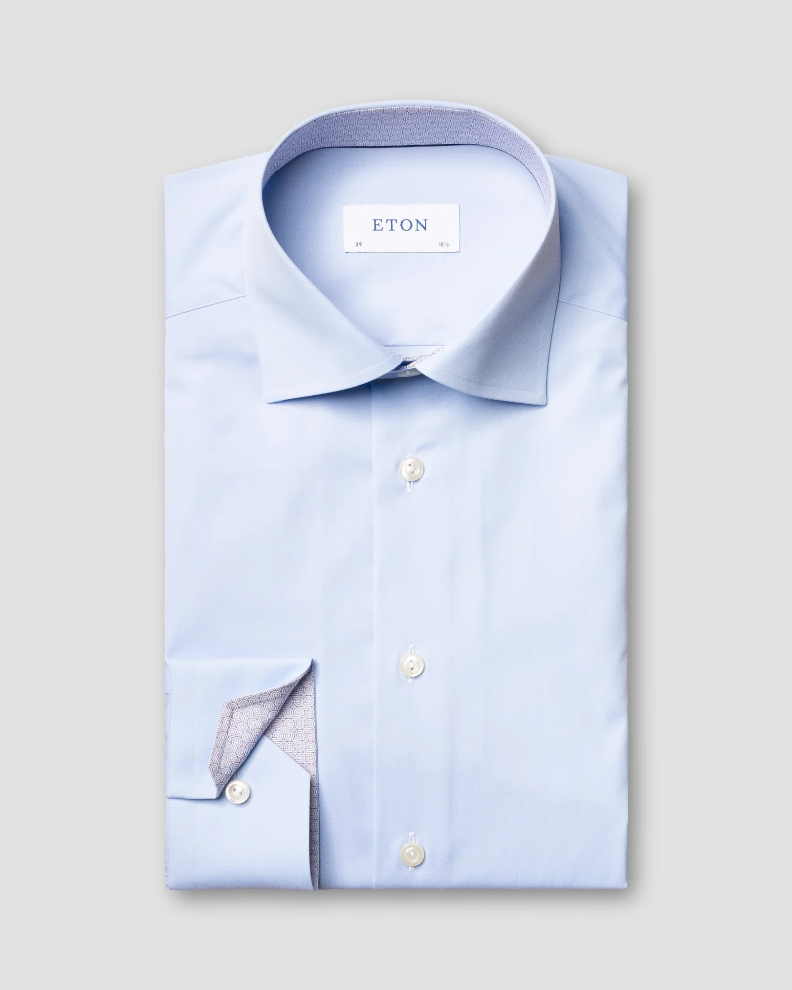 Eton - blue poplin shirt art deco details