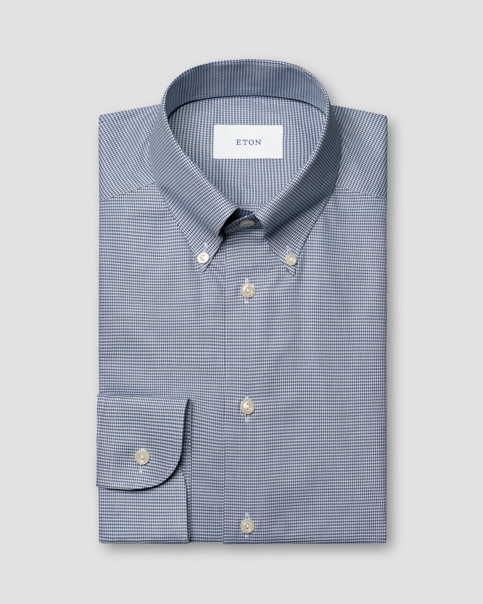 Eton - Rutig skjorta i Signature Oxford