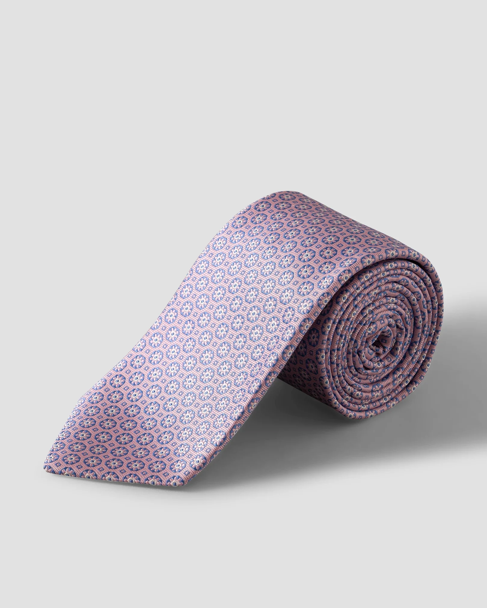 Eton - pink medallion woven silk tie