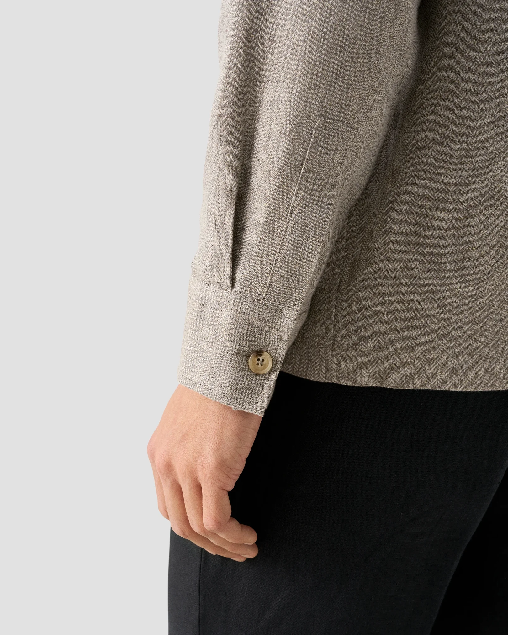 Eton - four pocket linen lyocell shirt jacket beige four pocket