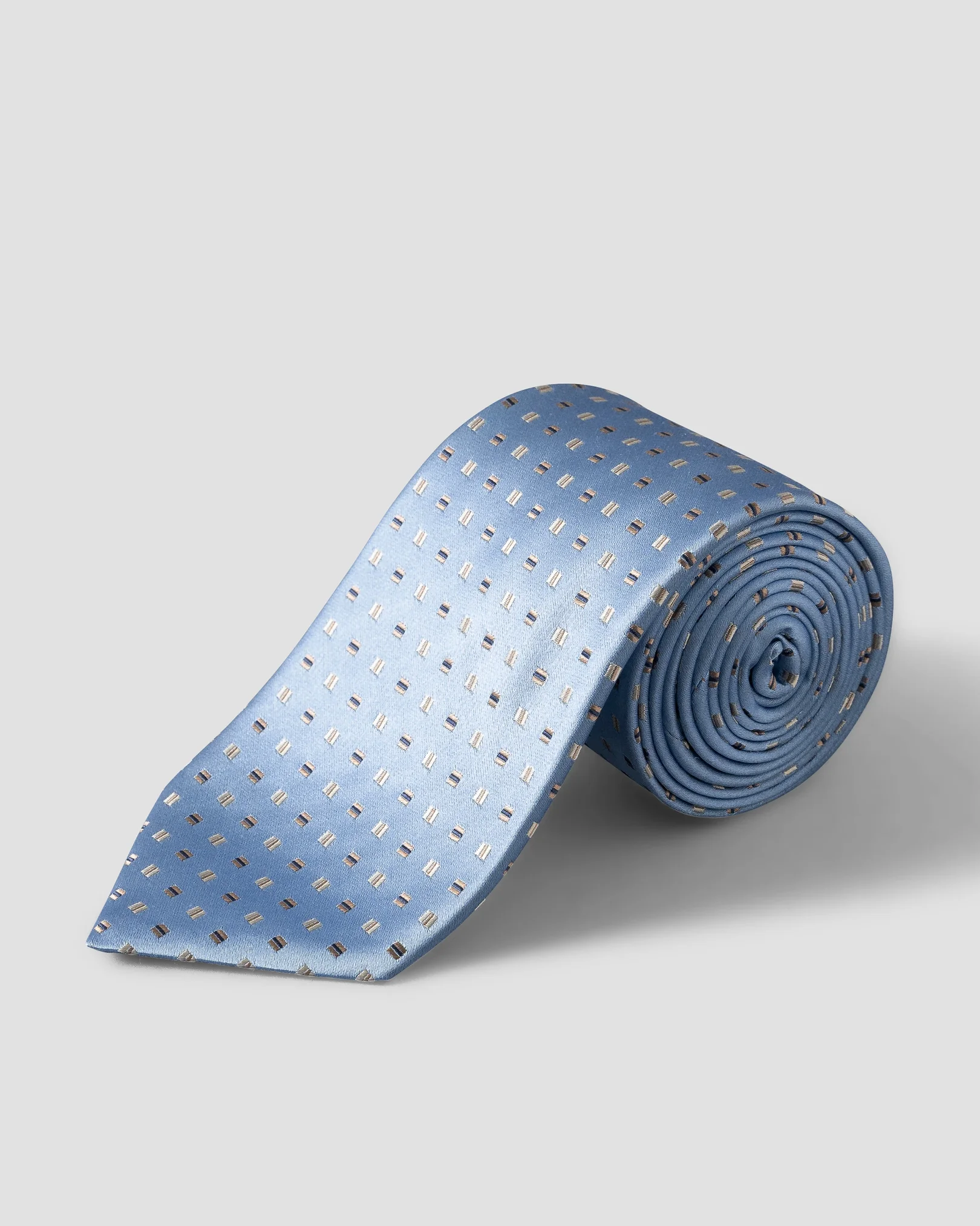 Eton - light blue geometric woven silk tie light 258