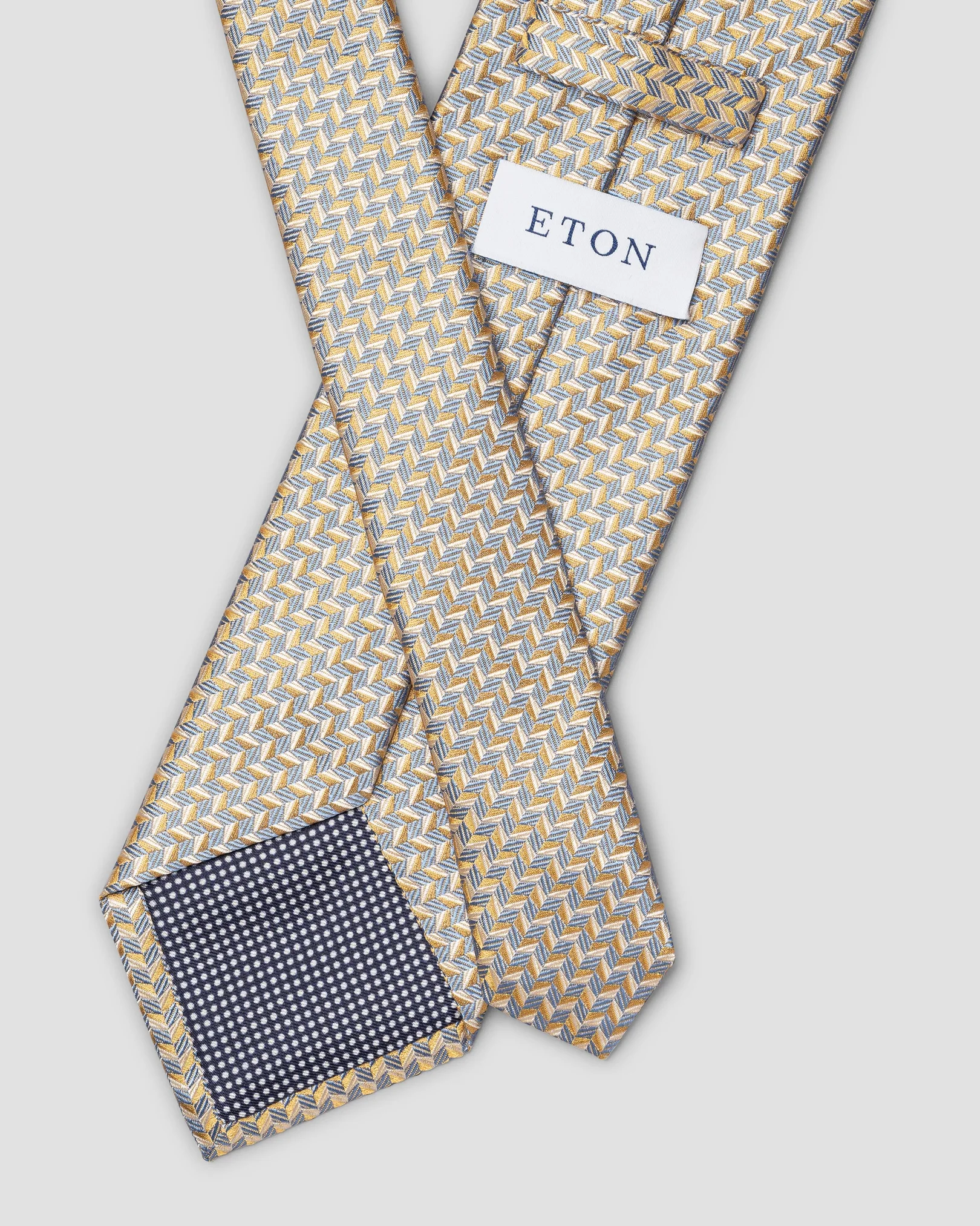 Eton - yellow geometric woven silk tie