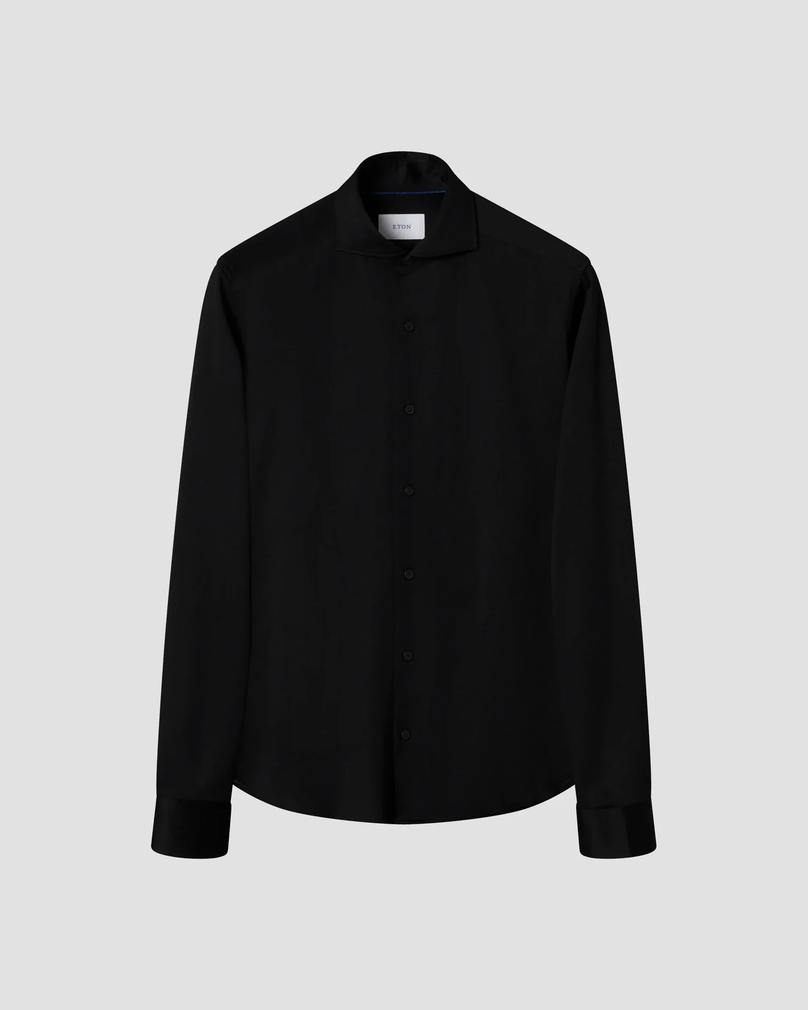 Eton - black filo di scozia jersey shirt