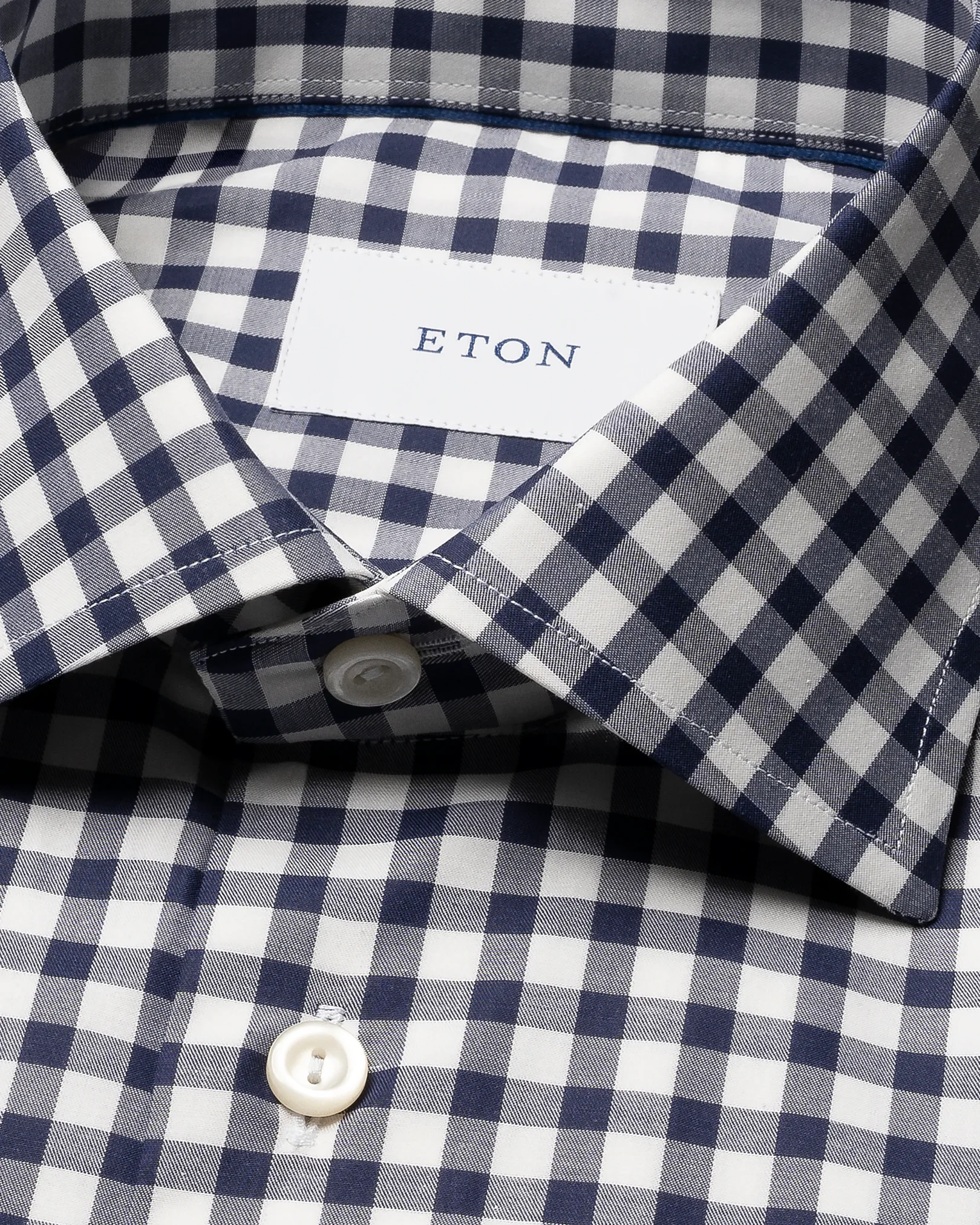 Eton - checked lightweight twill shirt