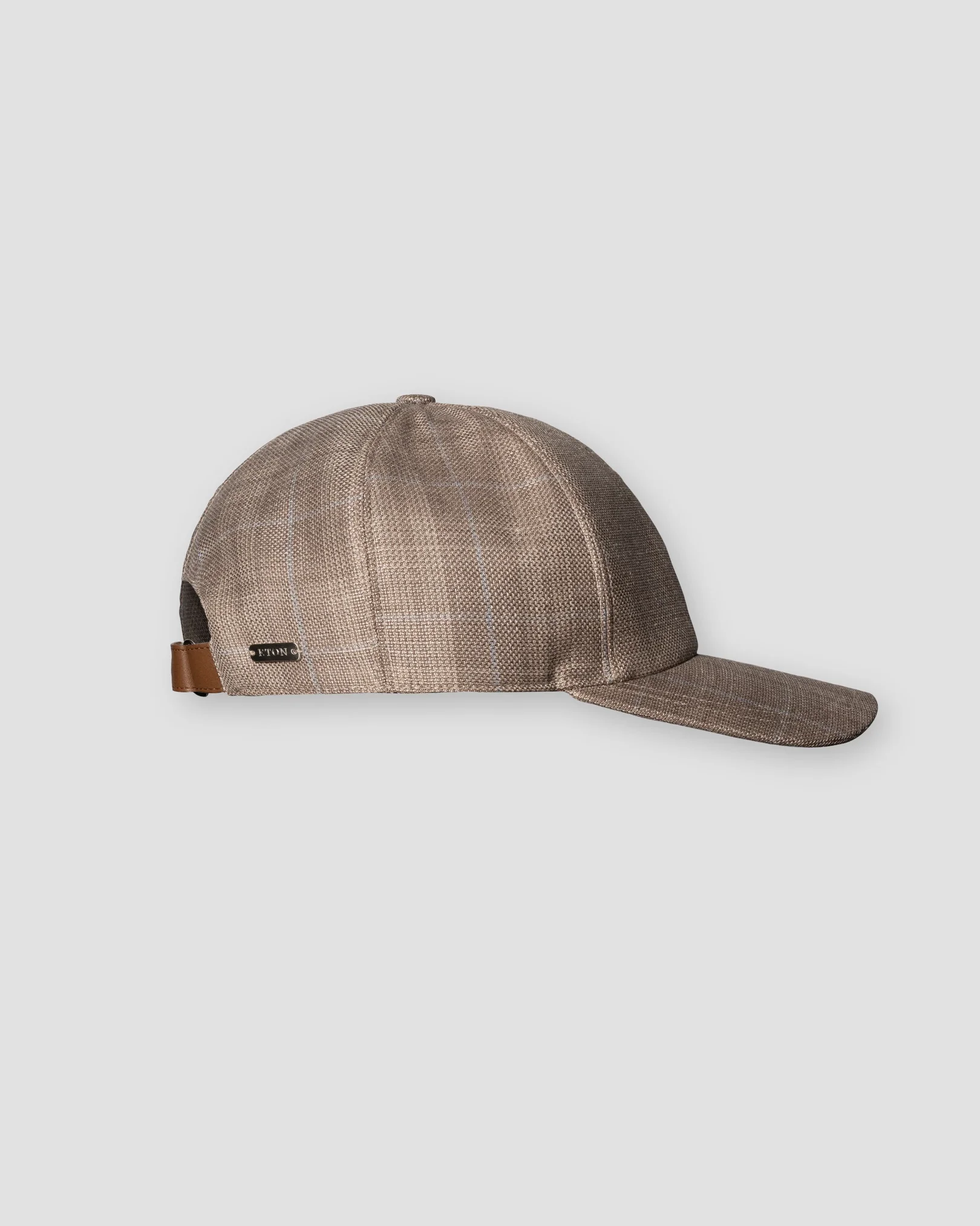 Eton - Light Brown Checked Linen Wool Cap