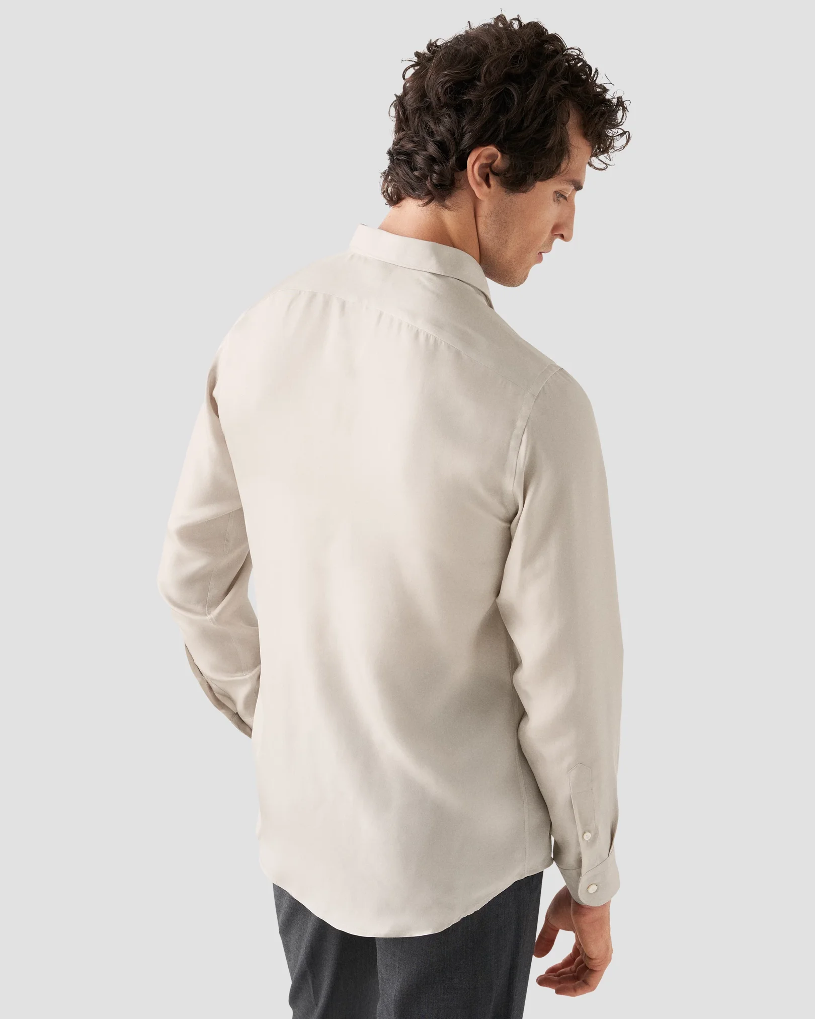 Light Gray Silk Twill Shirt - Eton