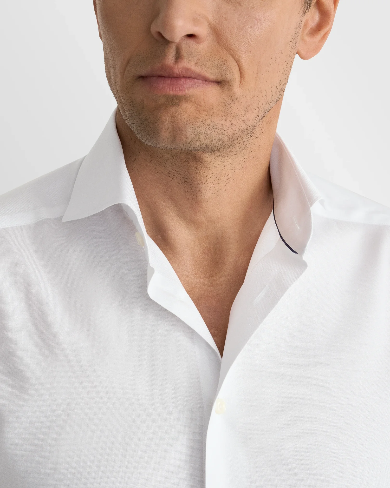 Eton - white solid signature oxford shirt wide spread 266