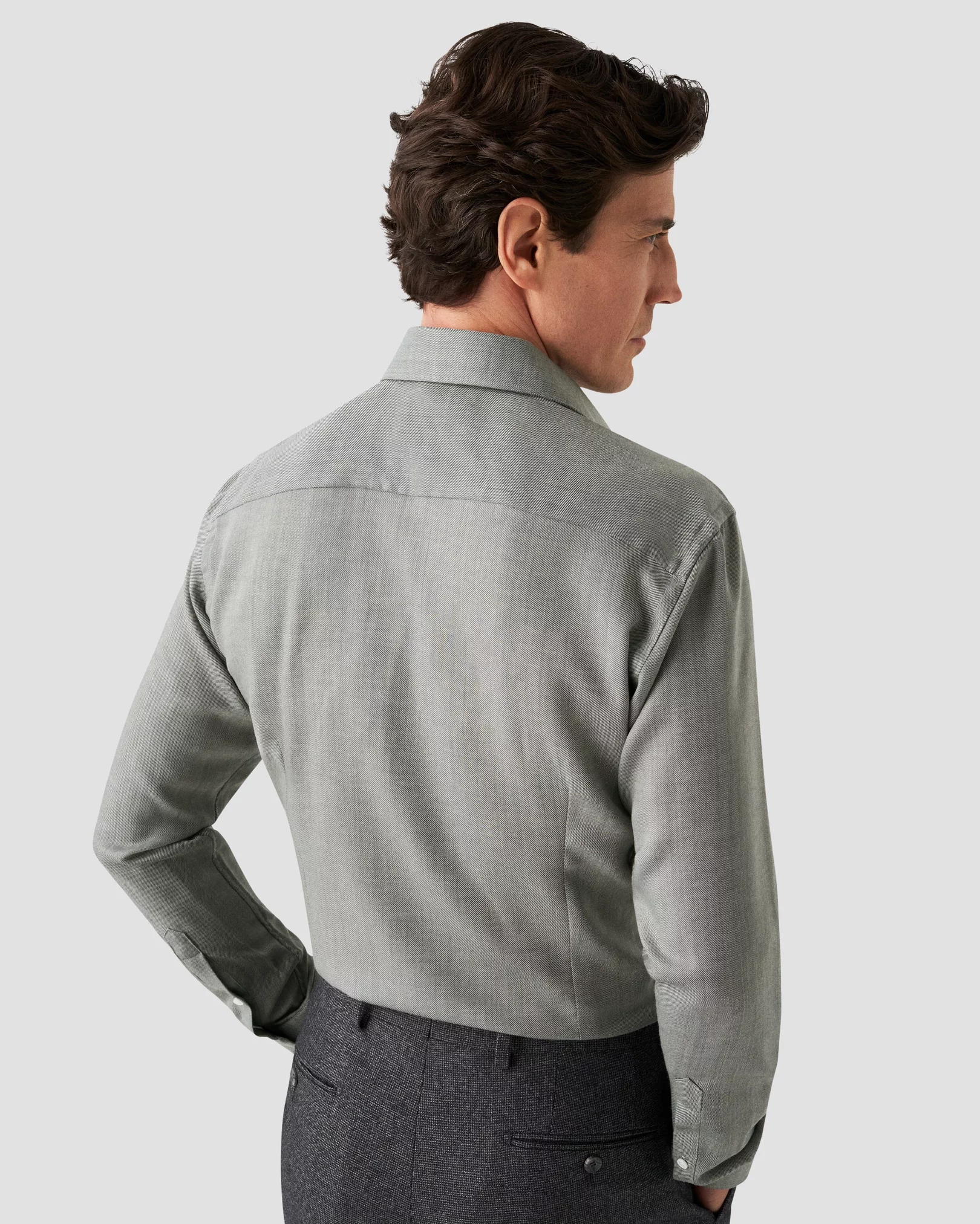 Eton - light grey merino shirt