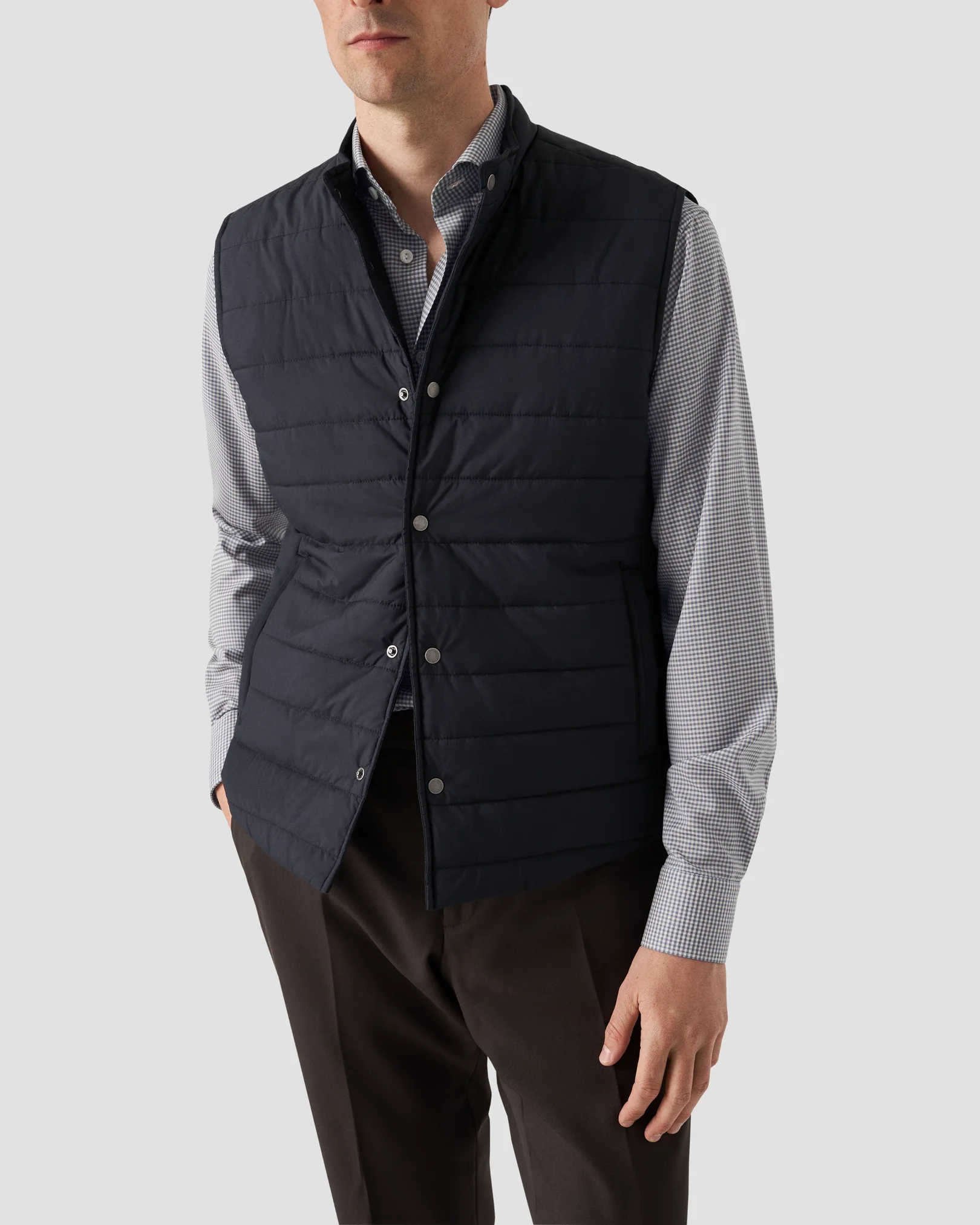 Eton - Chemise en Laine Mérinos à Micro-Carreaux