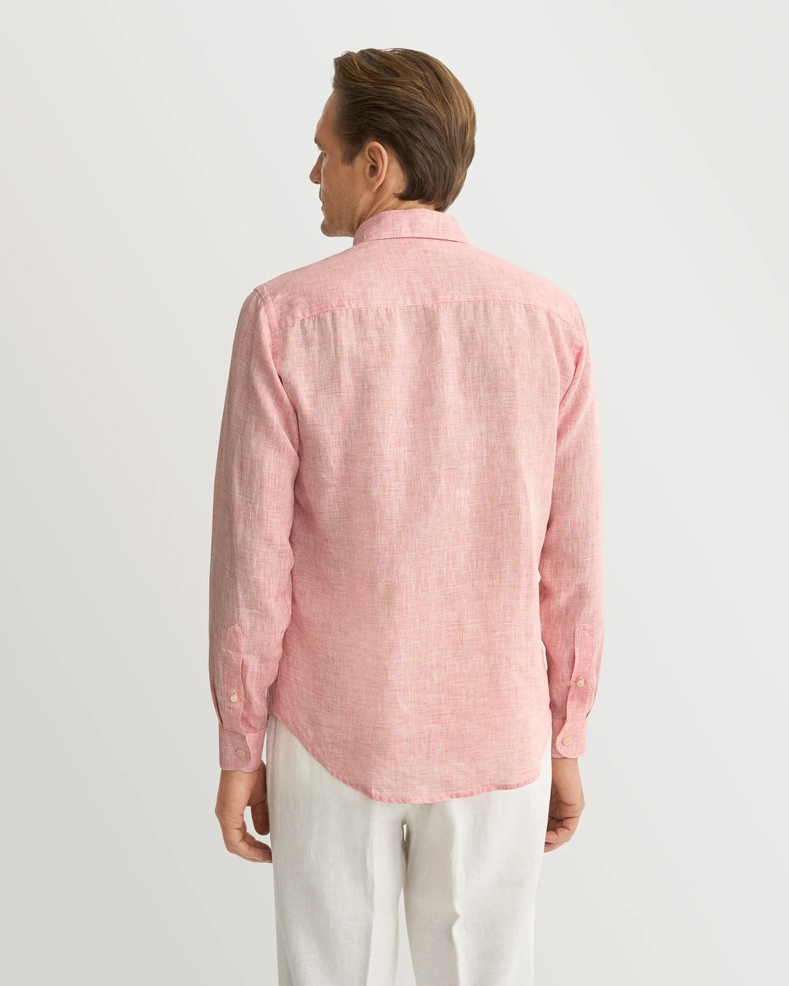 Eton - red solid linen shirt 261