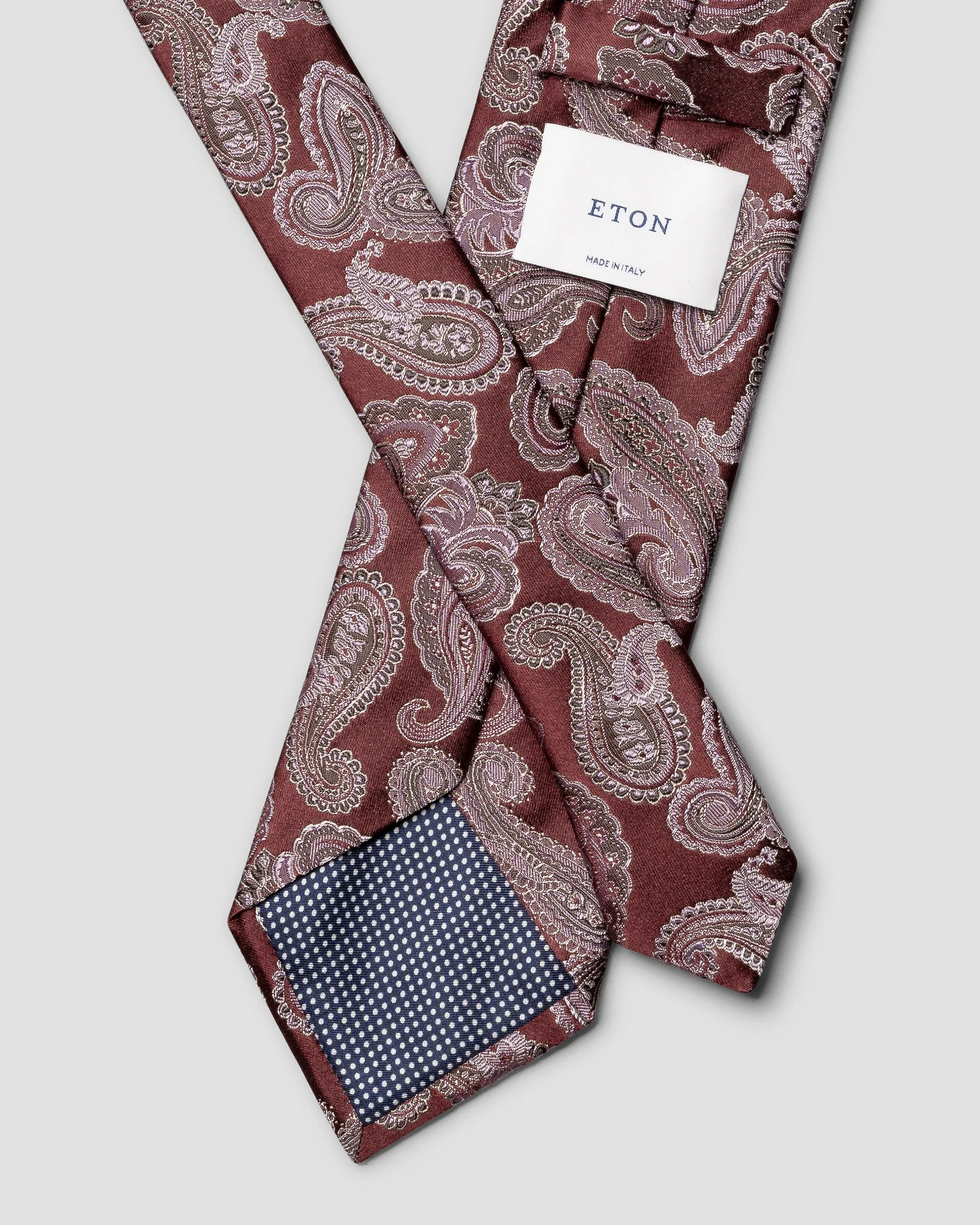 Eton - dark purple paisley woven silk tie