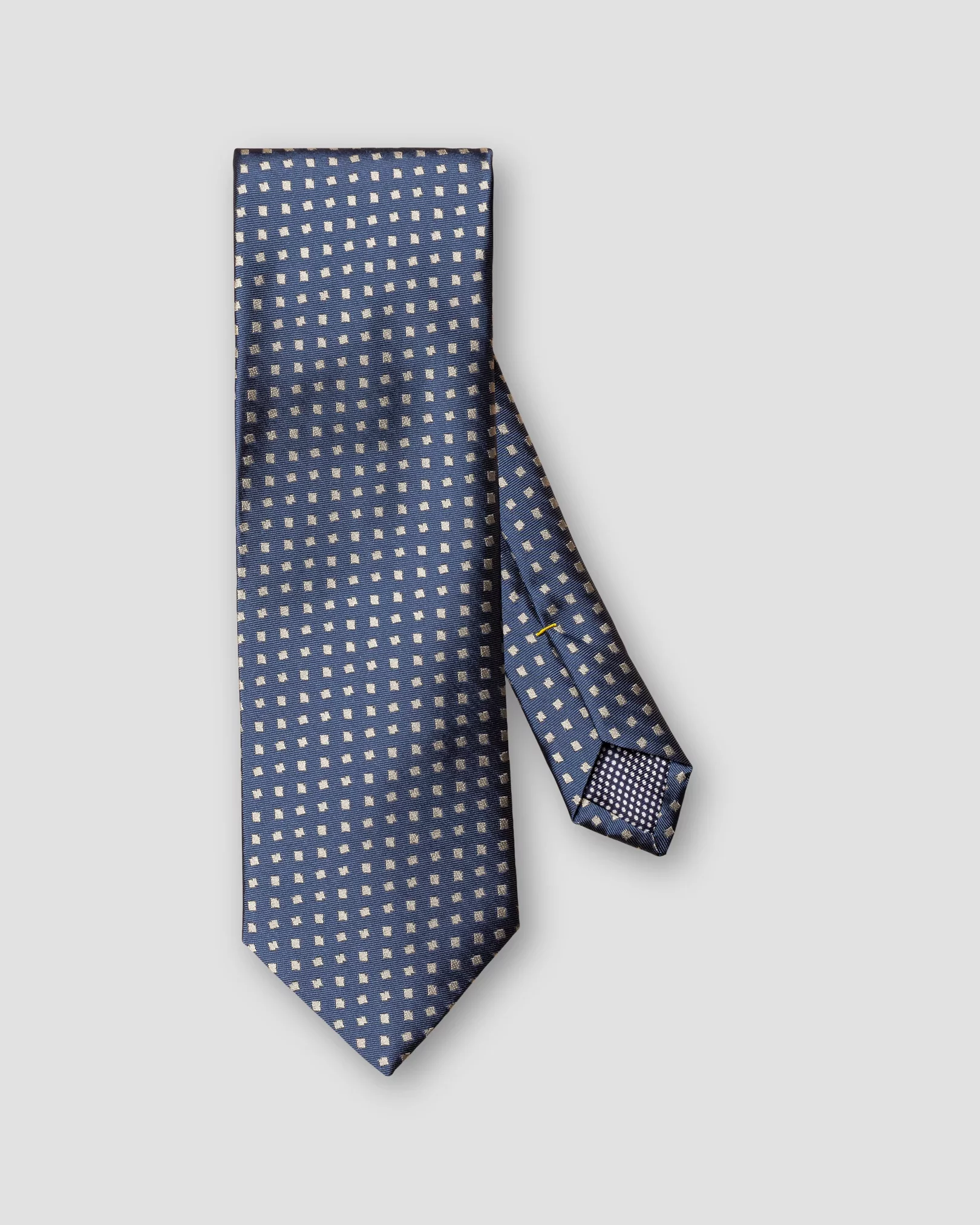 Eton - navy blue geometric silk tie ss