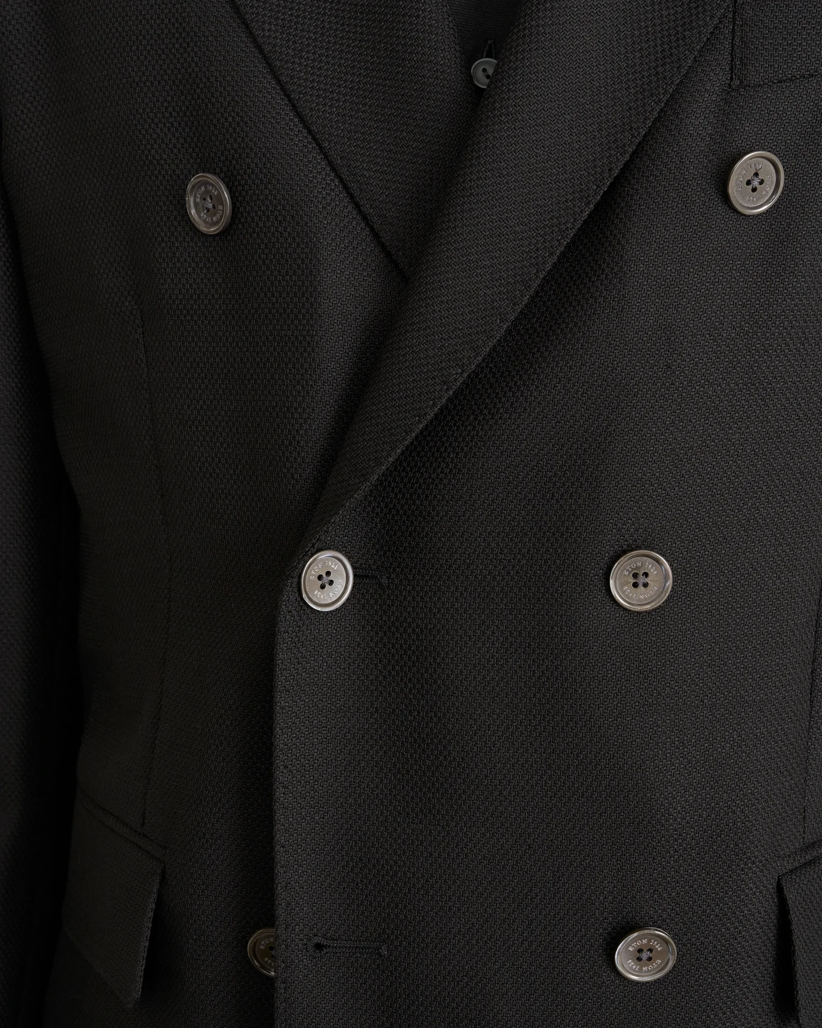 Eton - Black Double Breasted Hopsack Soft Jacket
