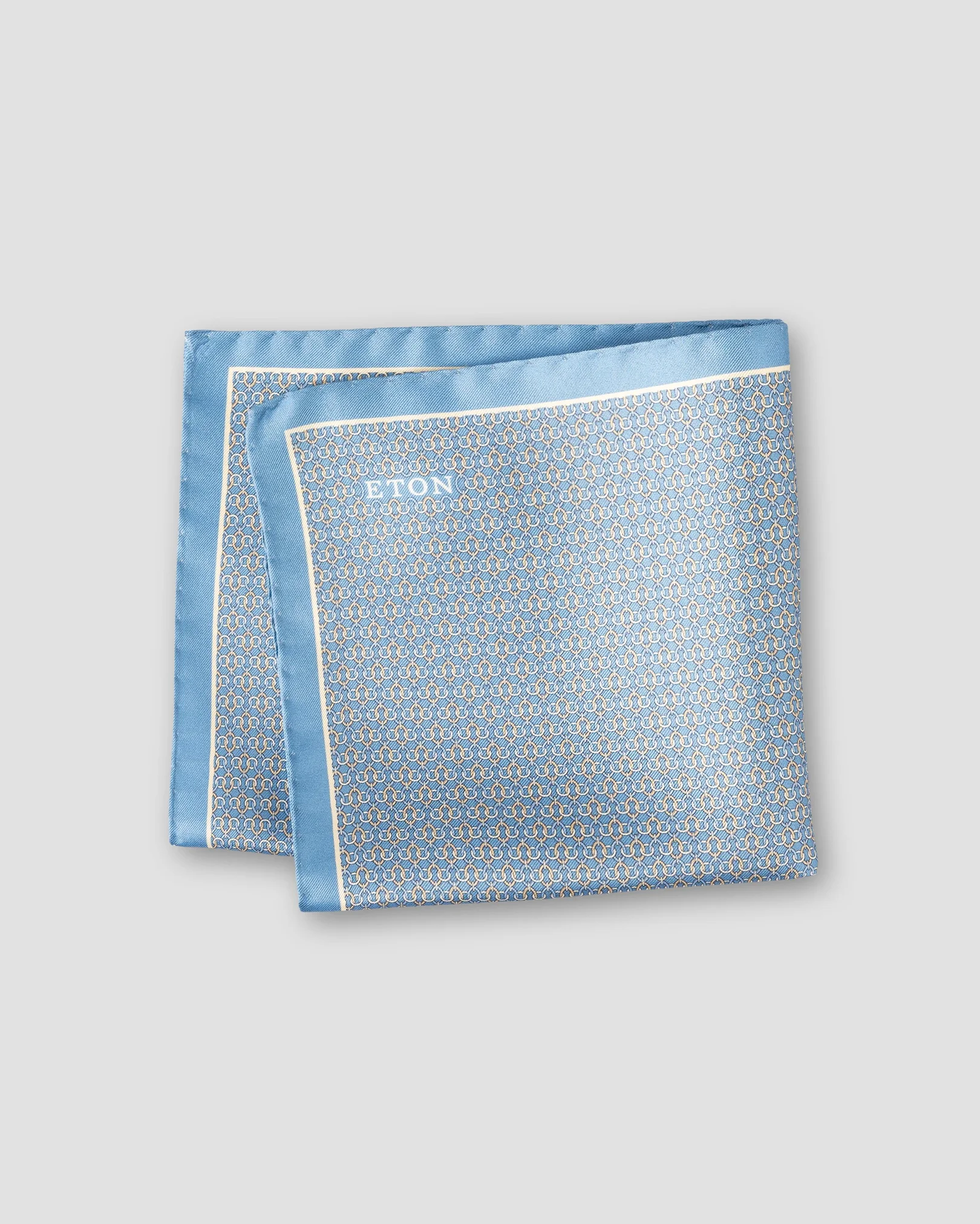 Eton - light bluegeometric silk pocket square