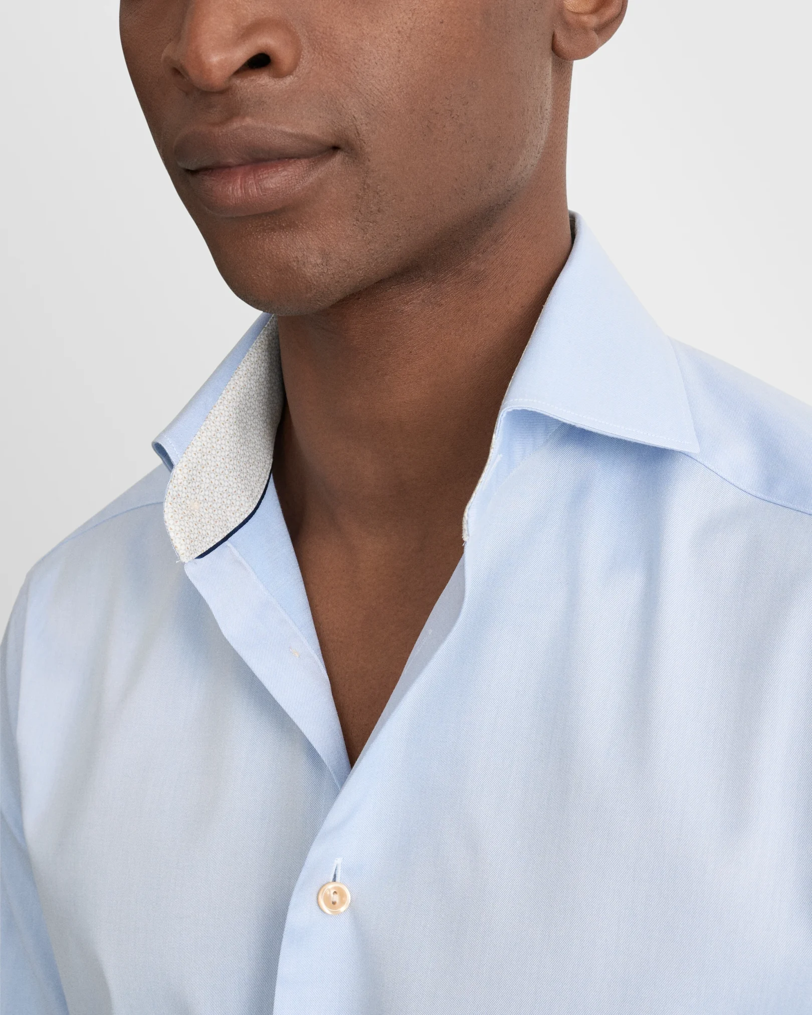 Eton - light blue geometric effect signature twill shirt 263