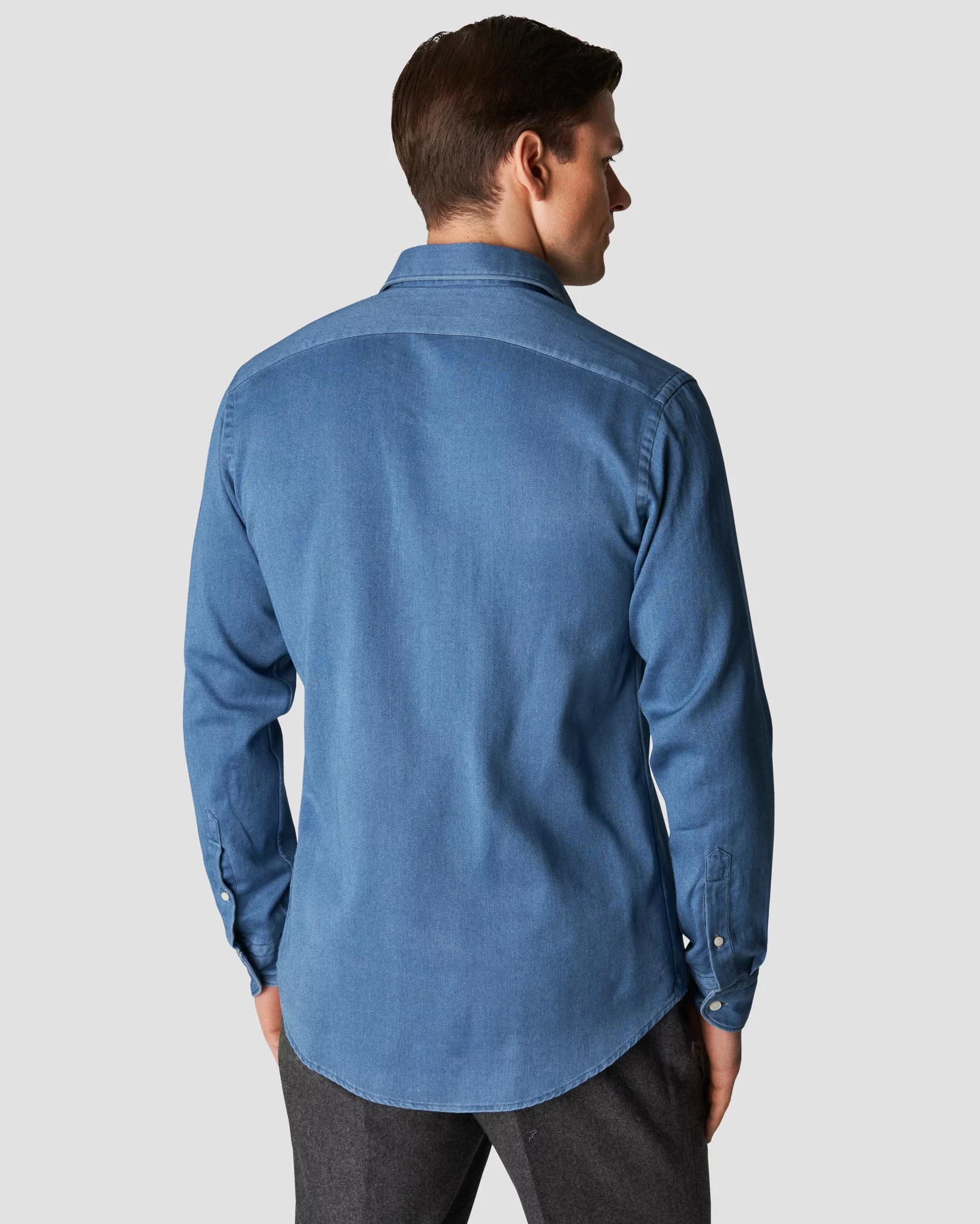 Eton - light satin indigo shirt