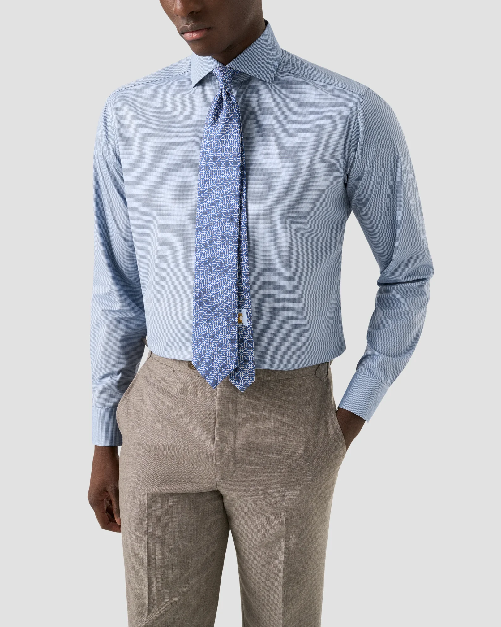 Eton - micro check twill shirt 256