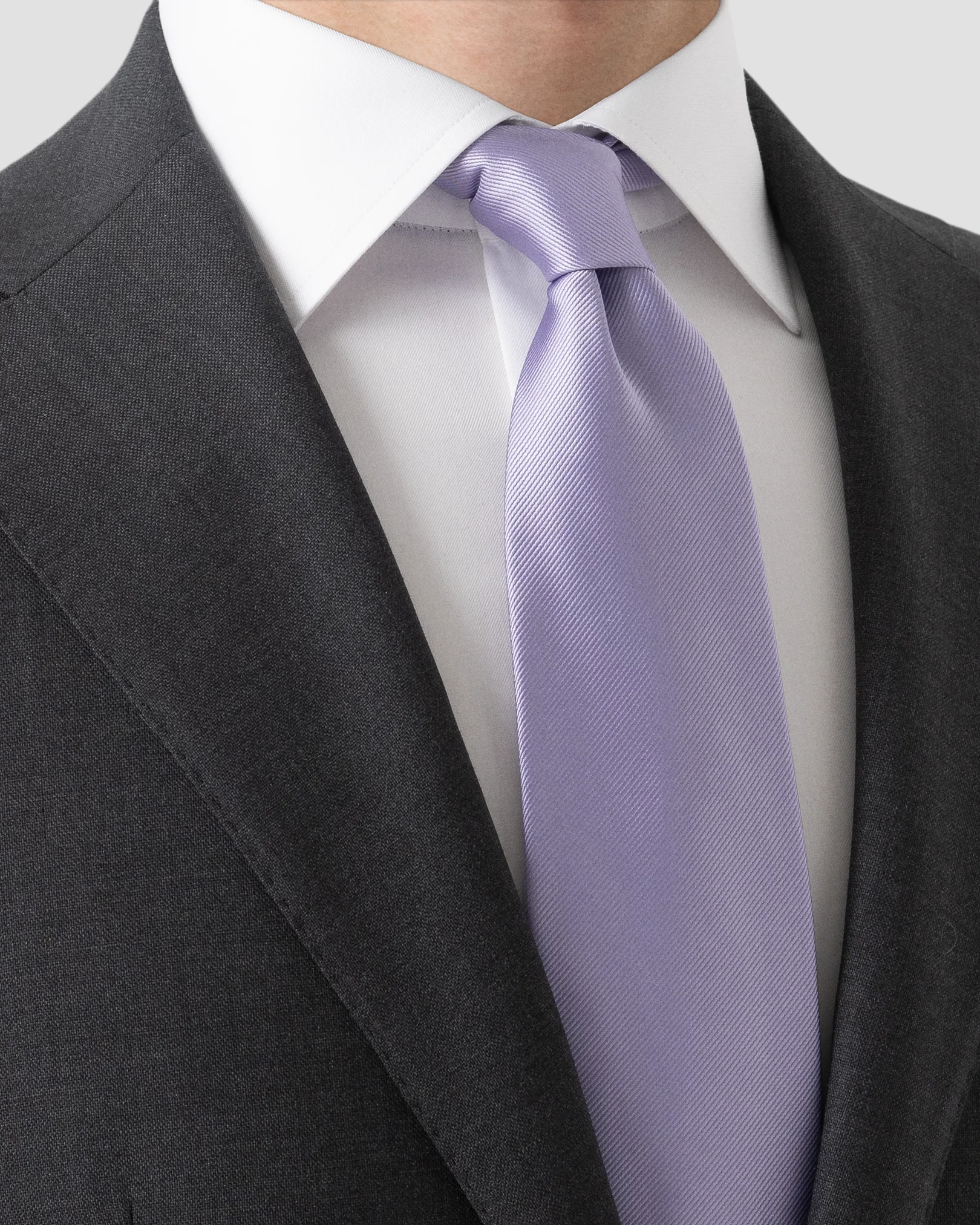 Eton - light purple solid silk twill tie