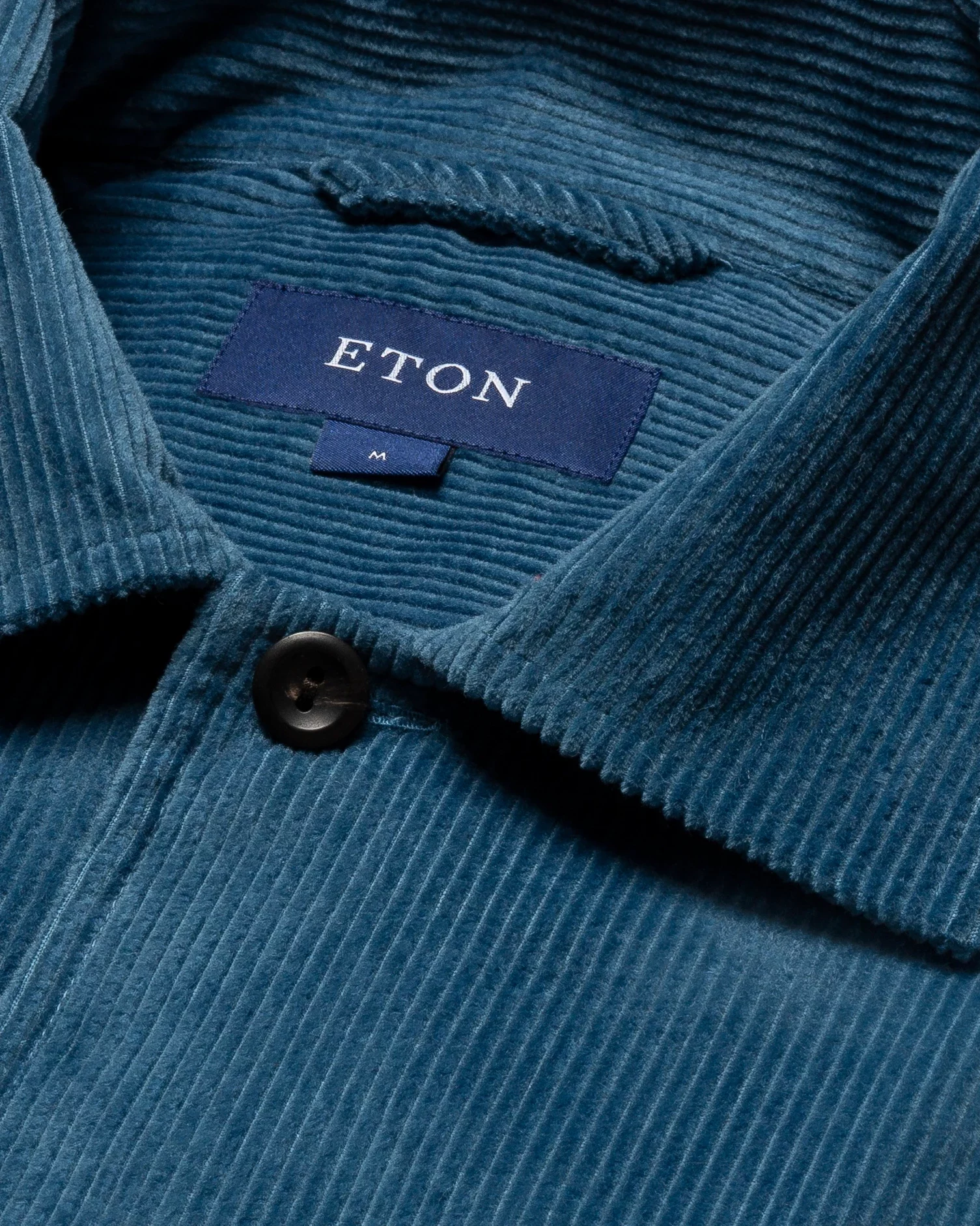 Eton - blue corduroy overshirt turn down straight sleeve end regular