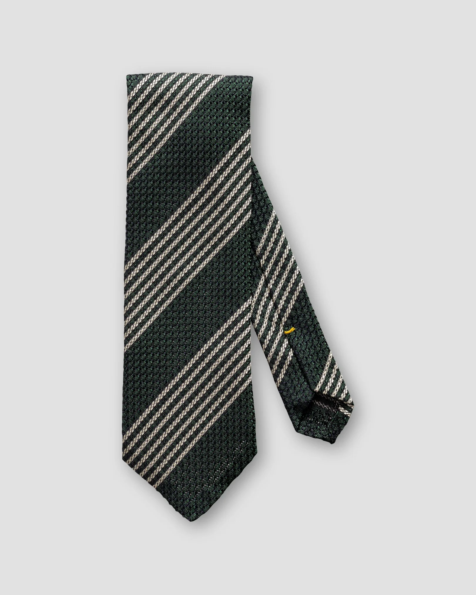 Eton - green white striped tie