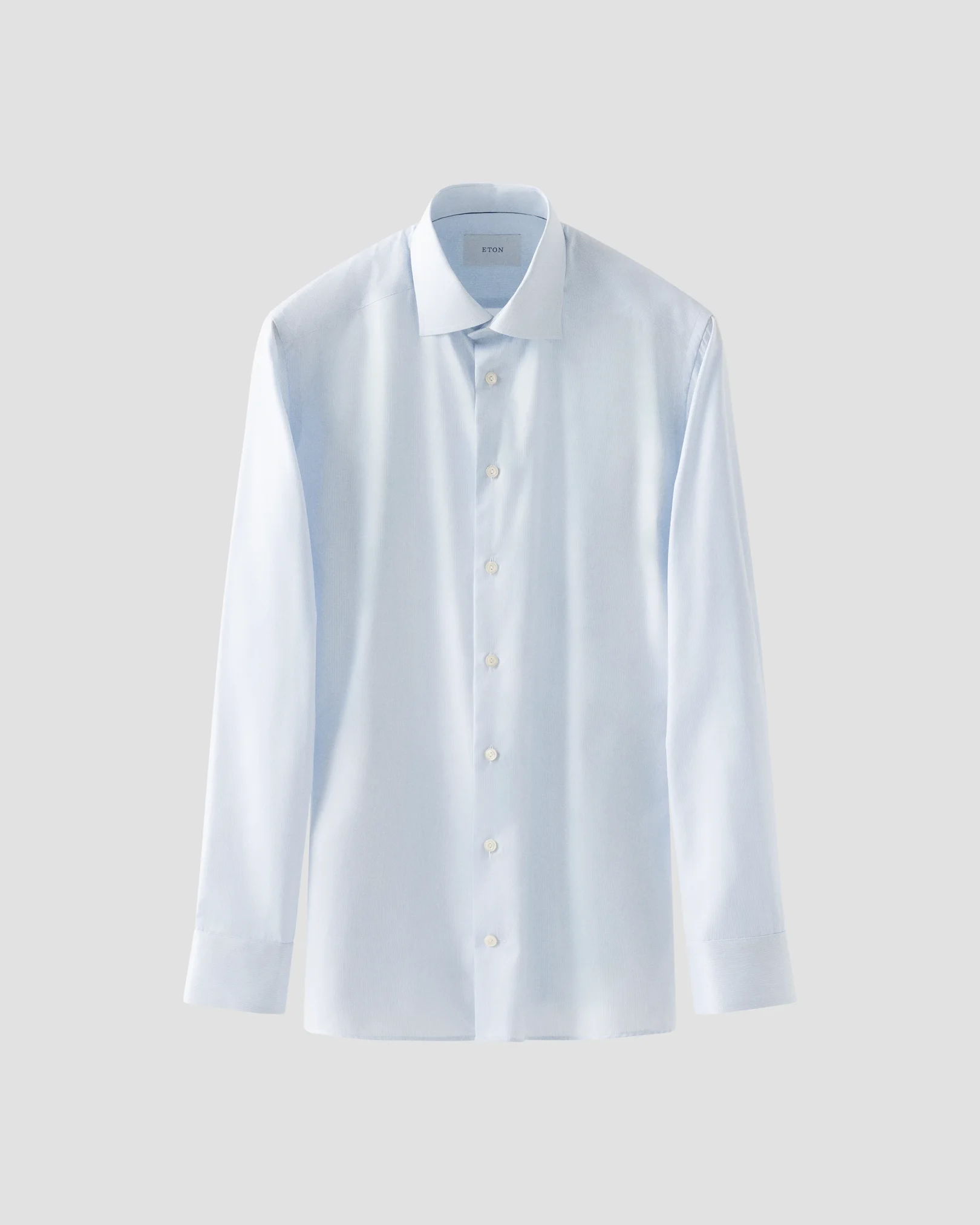 Eton - light blue stripe cotton and tencel tm lyocell shirt